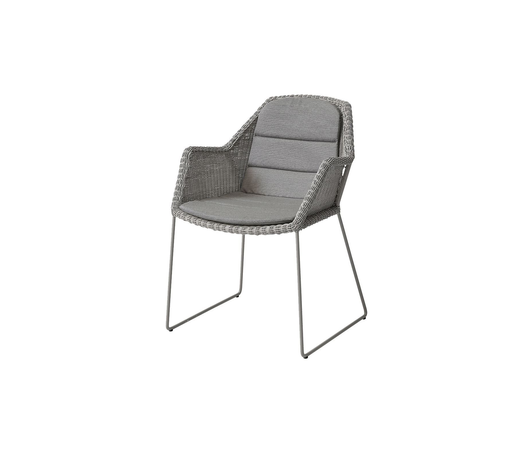 Chaise élégante avec un design tissé, un rembourrage doux et des pieds en métal épurés, parfaite pour une décoration moderne.