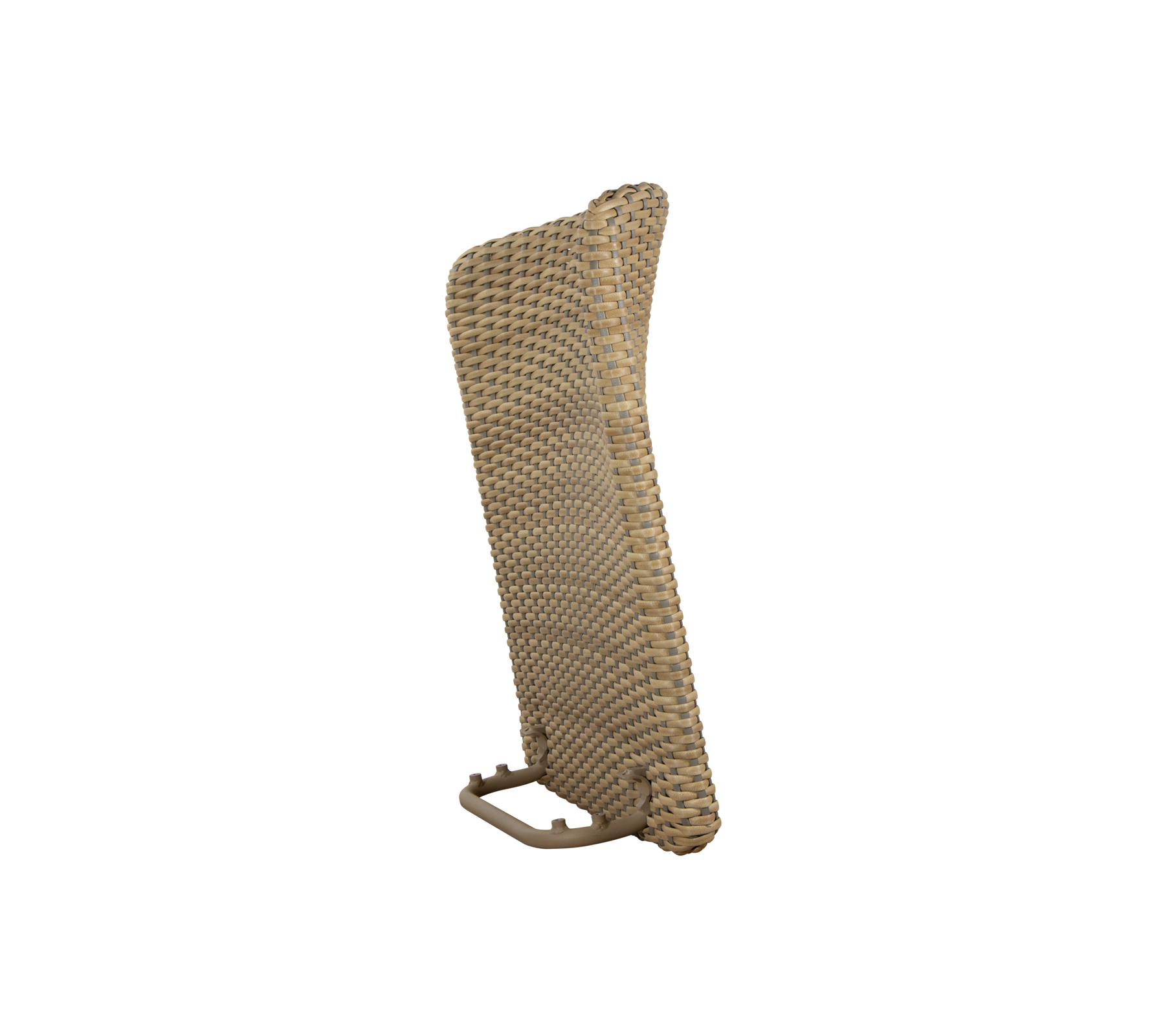 Un dossier tissé conçu pour un siège confortable, avec une forme courbée et une base de support robuste. Idéal pour la détente.
