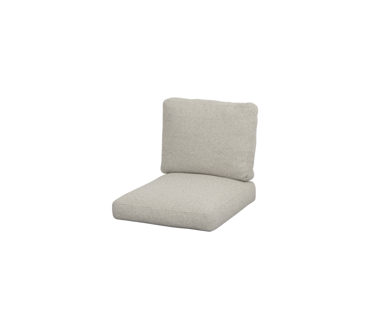 Coussin moderne de couleur claire avec un épais siège et dossier, conçu pour le confort et le style dans les arrangements de sièges.