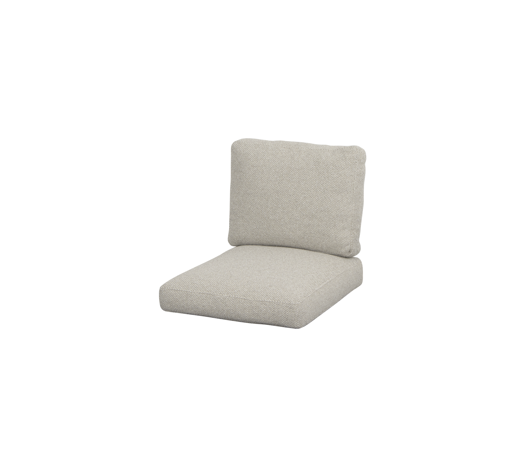 Coussin moderne de couleur claire avec un épais siège et dossier, conçu pour le confort et le style dans les arrangements de sièges.