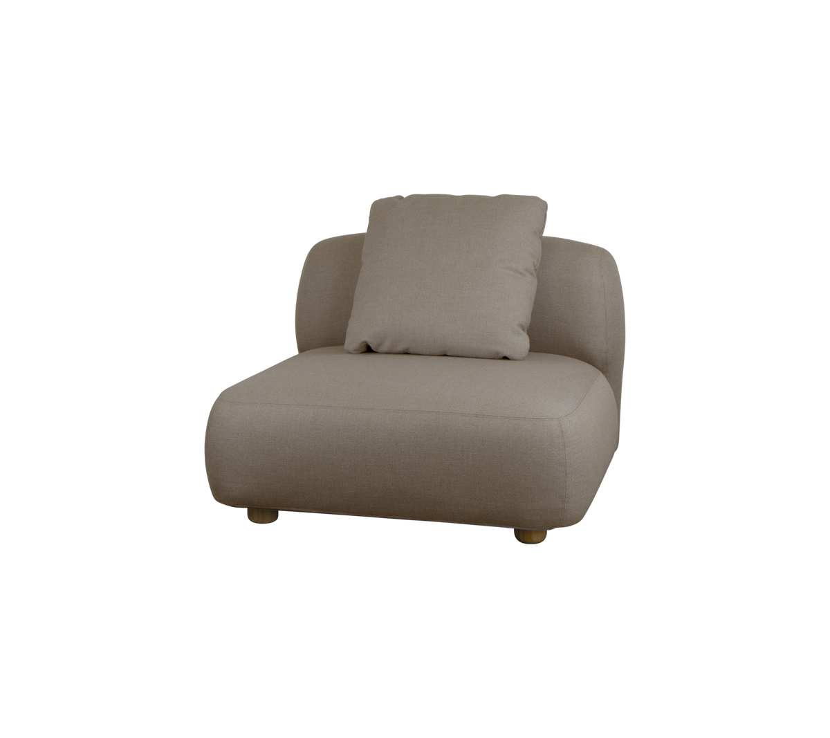 Chaise beige confortable avec un coussin de dos en peluche et des bords arrondis, adaptée à un siège relaxant dans divers environnements.