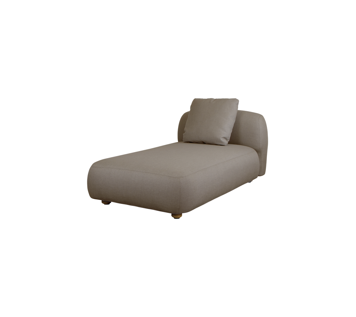 Chaise longue contemporaine en tissu neutre, avec un design élégant et minimaliste et un coussin moelleux pour le confort.