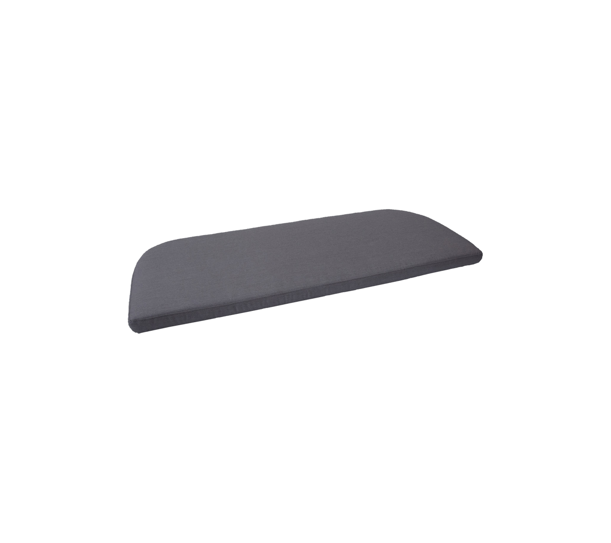 Coussin en mousse grise avec une forme courbée, conçu pour le confort et le soutien. Convient à diverses applications et styles de meubles.