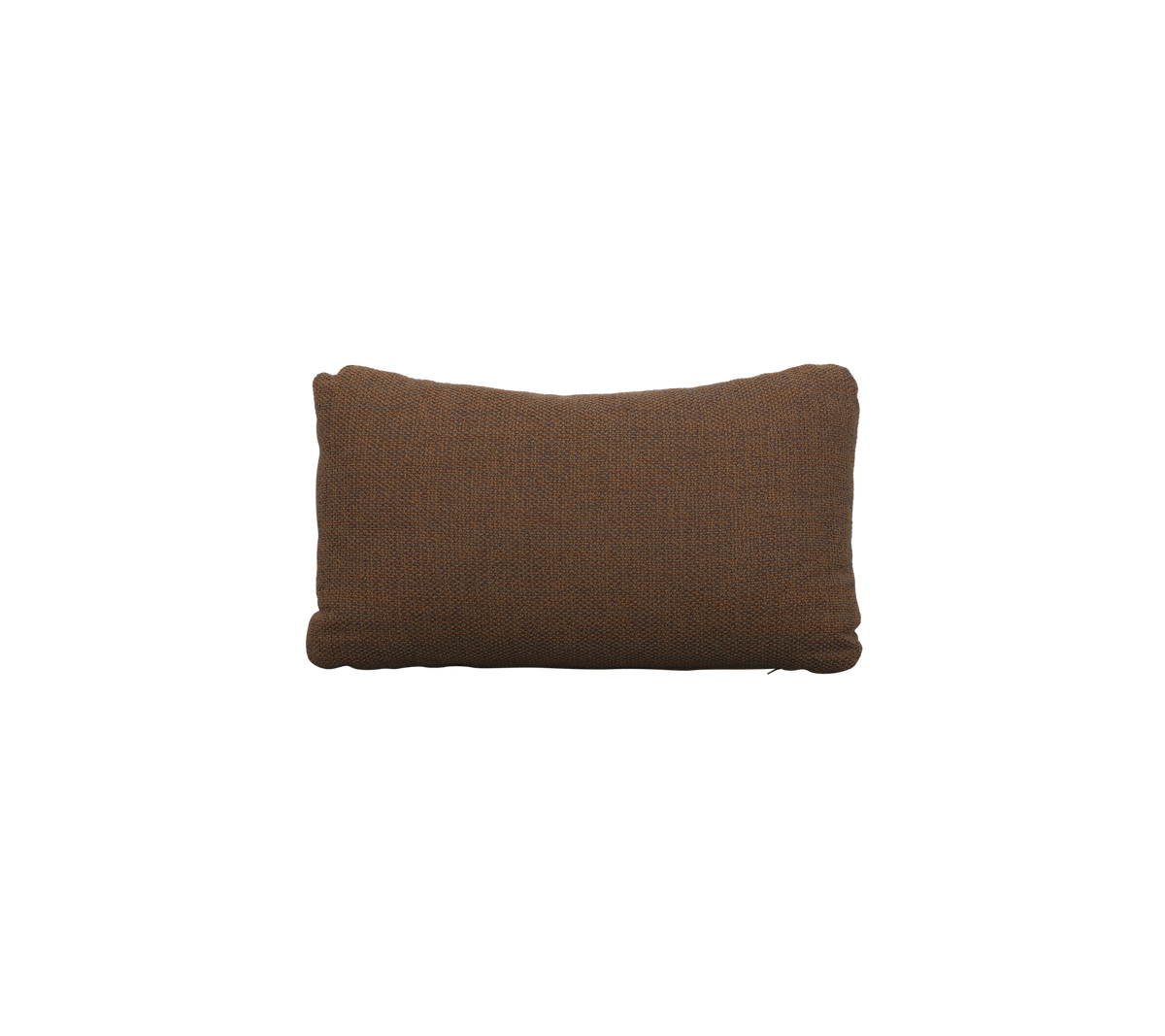 Coussin rectangulaire marron avec bords arrondis, doté d'un design en tissu texturé. Idéal pour apporter confort et style à n'importe quel espace.