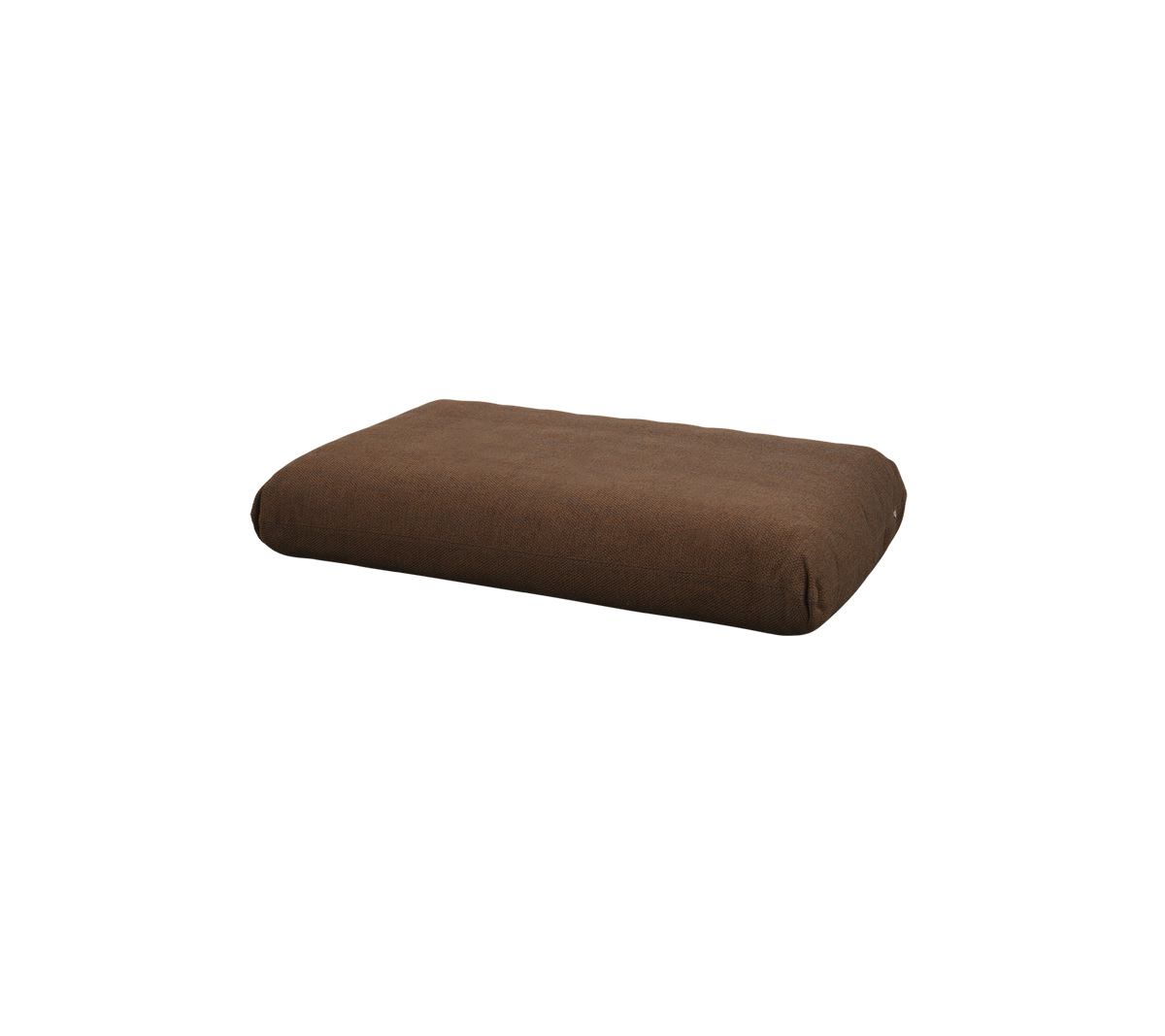 Coussin rectangulaire marron avec une texture douce, idéal pour le confort et la détente.