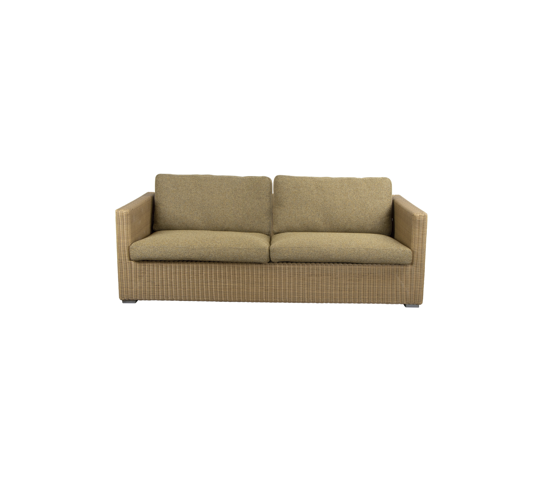 Canapé contemporain et confortable avec un design en tissu texturé et des coussins moelleux, parfait pour la détente et le confort dans n'importe quel espace.