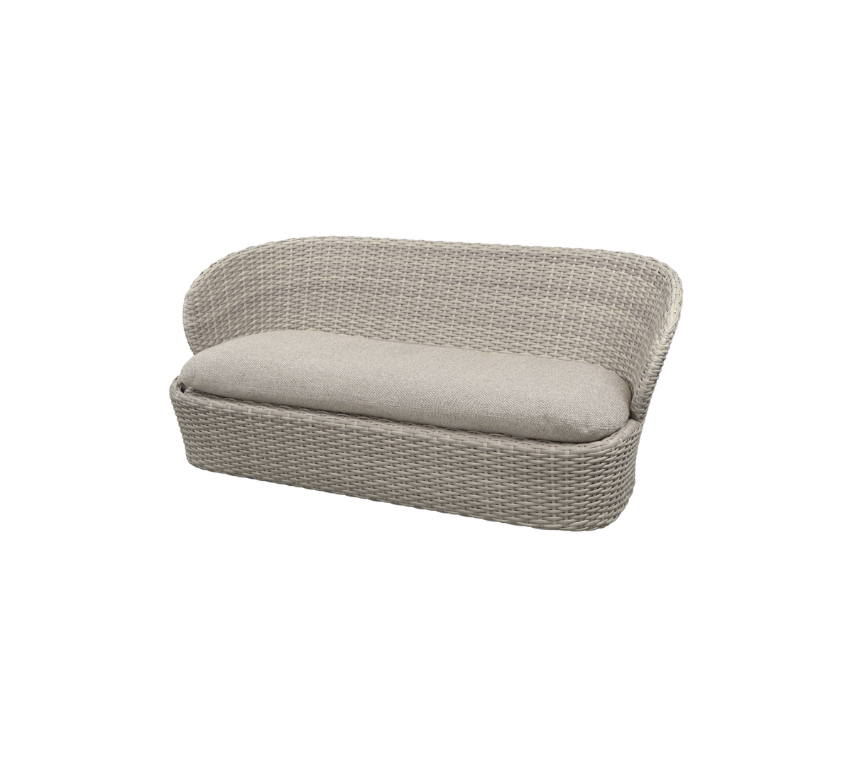 Canapé élégant deux places avec un design tissé et des coussins doux, parfait pour un siège confortable dans n'importe quel cadre.