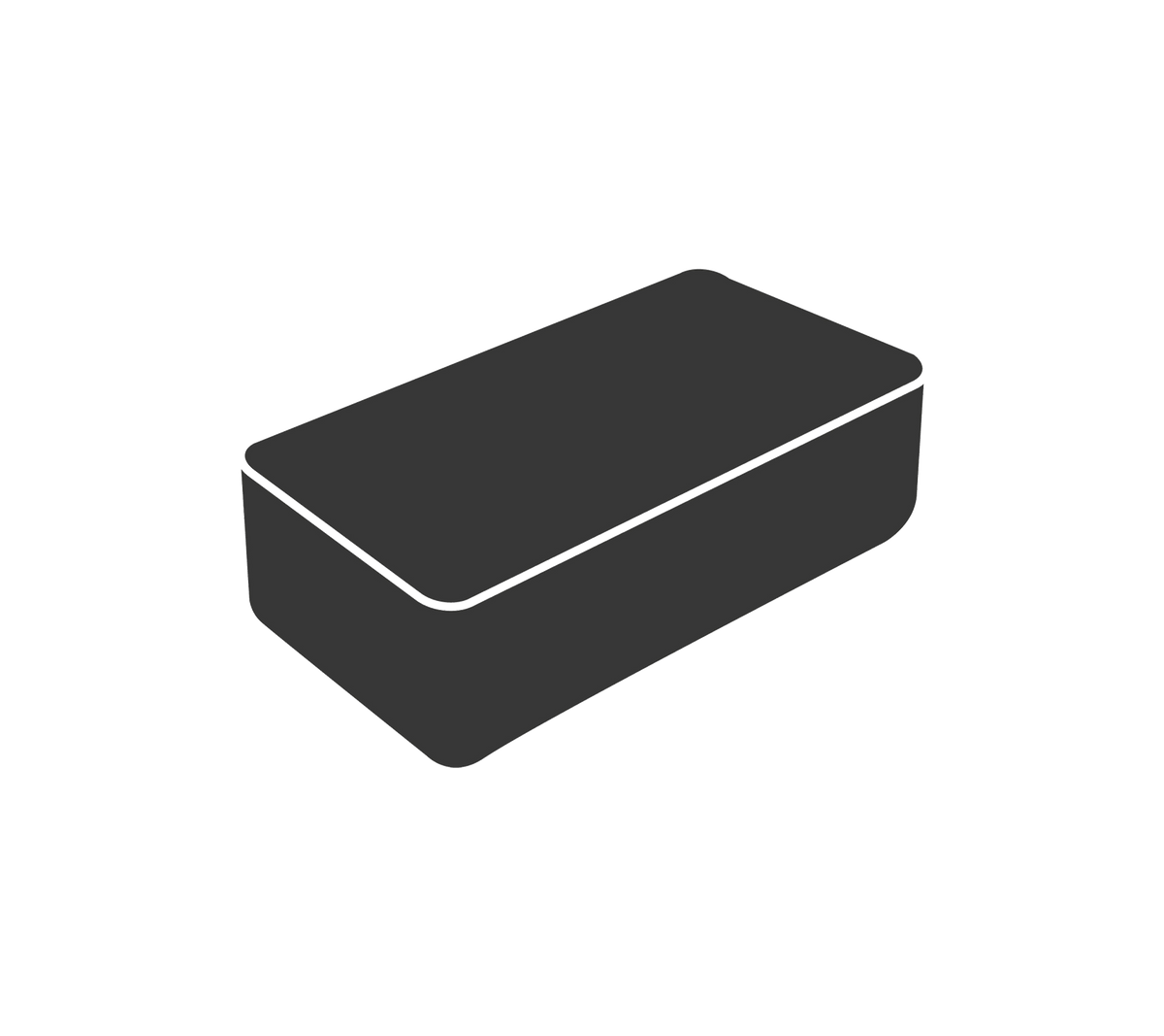 Boîte de rangement rectangulaire noire avec un couvercle plat, conçue pour organiser efficacement divers objets.
