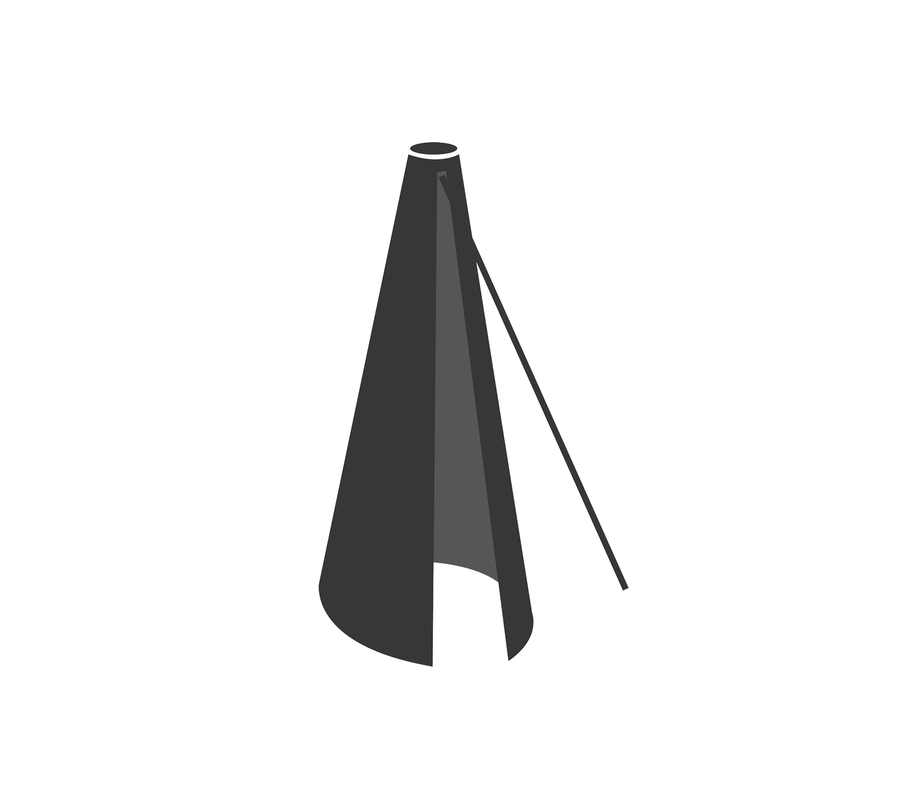 Un mégaphone noir élégant avec une forme conique et une poignée latérale pour une prise en main et une utilisation faciles.