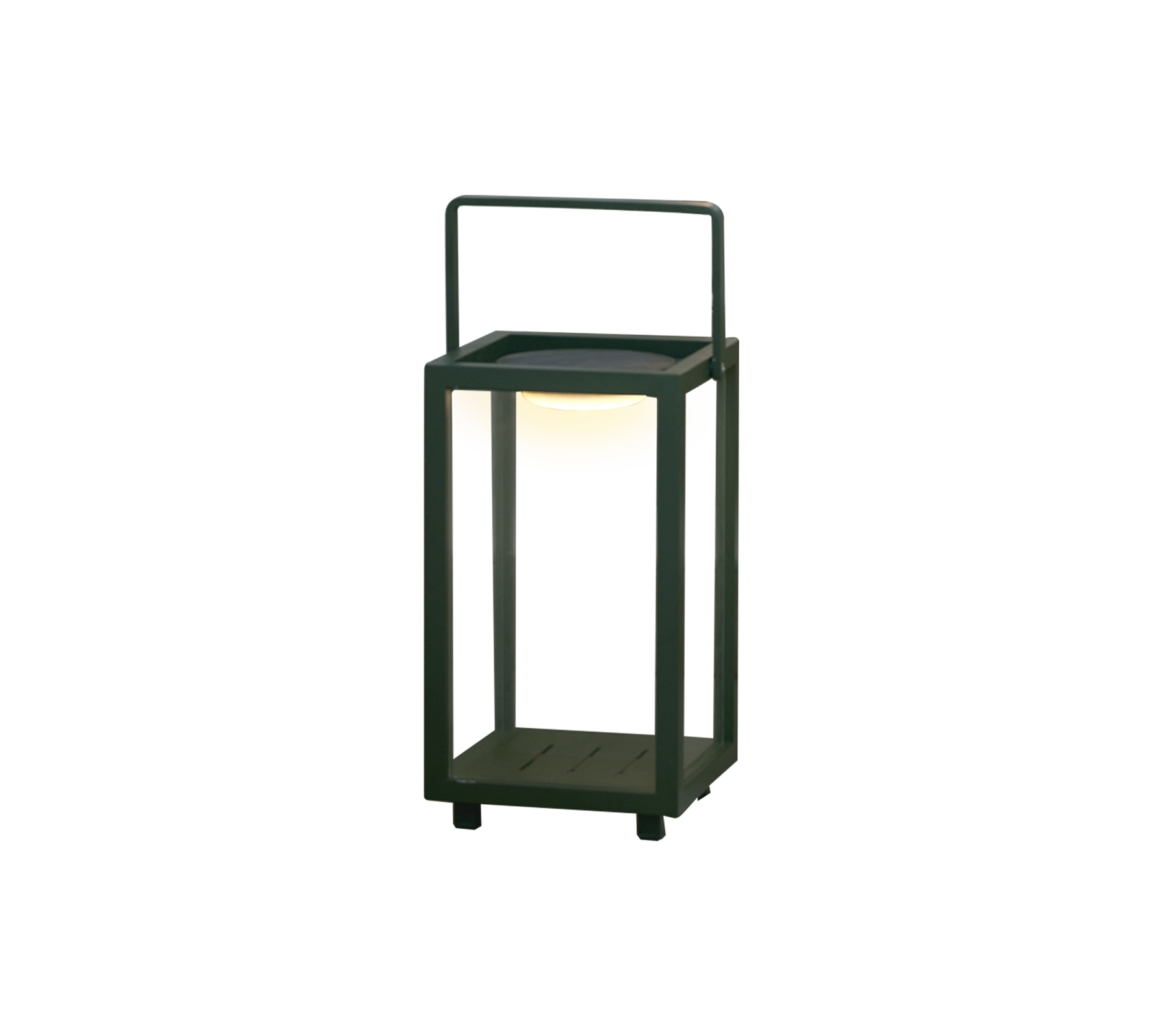 Lanterne élégante avec une lumière LED chaude, intégrée dans un cadre moderne et épuré, parfaite pour rehausser l'ambiance de n'importe quel espace.