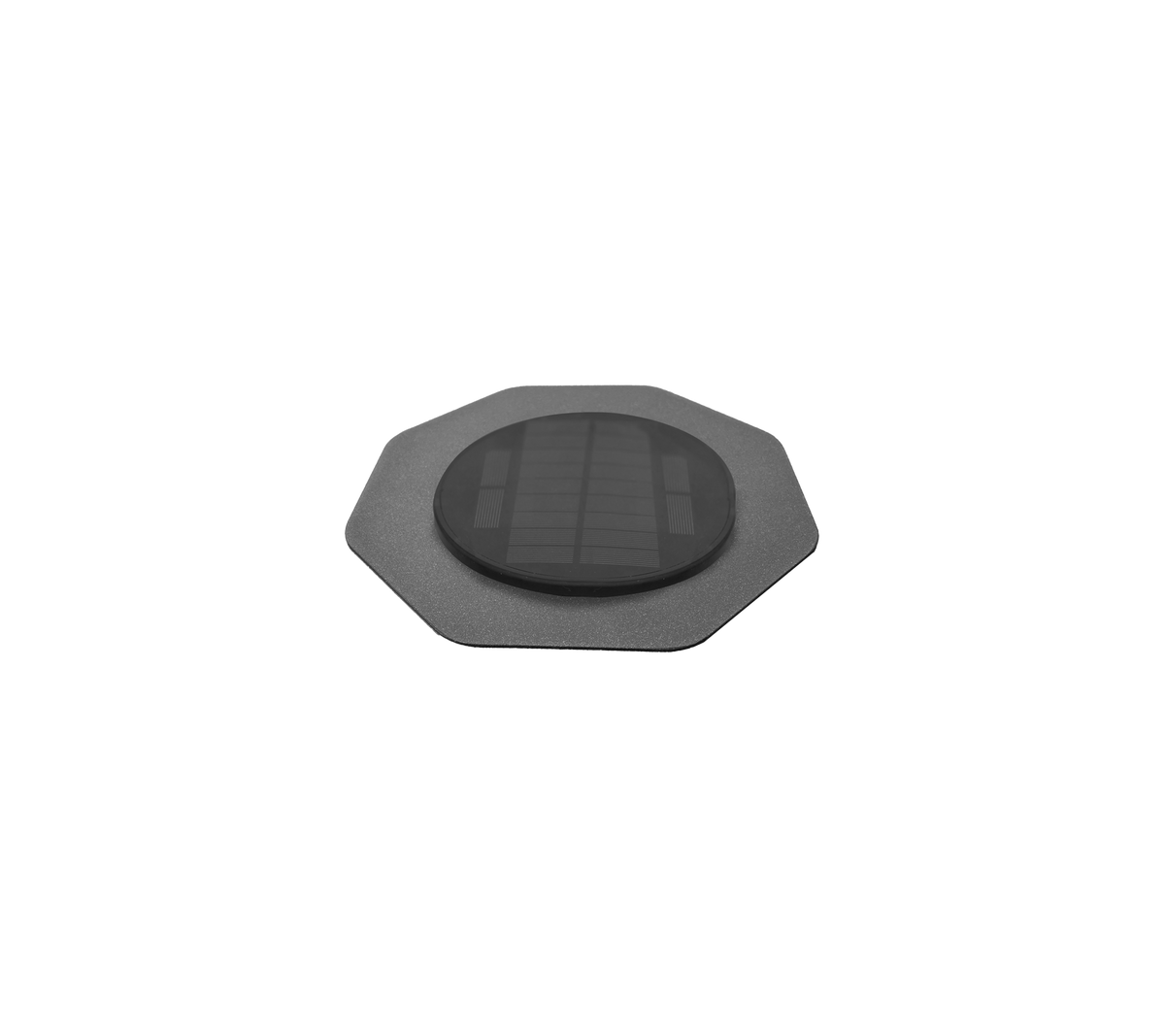 Lampe LED octogonale alimentée par énergie solaire avec une finition noire élégante, conçue pour des solutions d'éclairage extérieur efficaces.