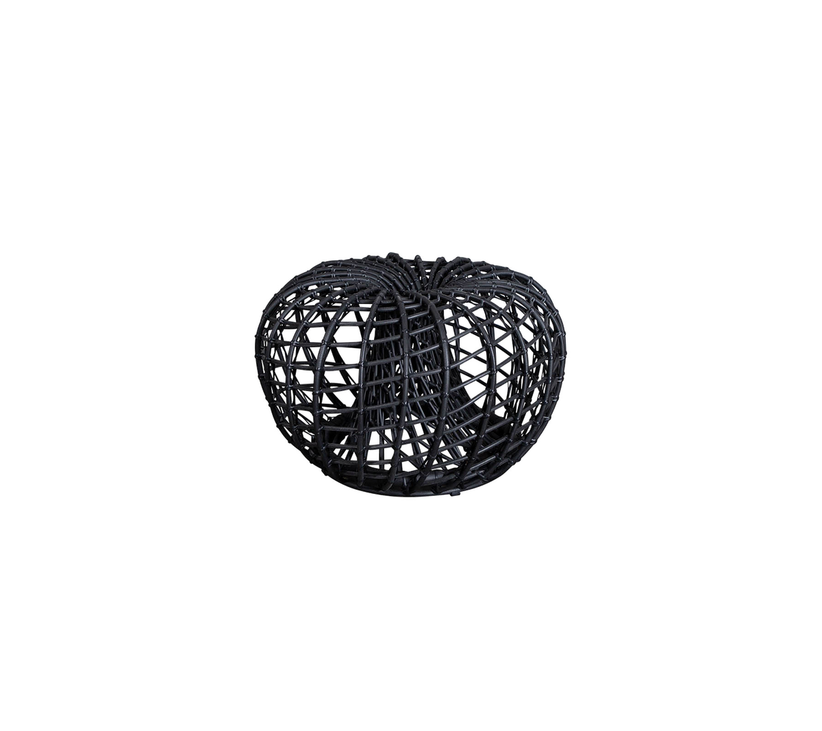Panier tressé décoratif noir avec un design rond et ouvert, parfait pour ranger des objets ou améliorer la décoration.