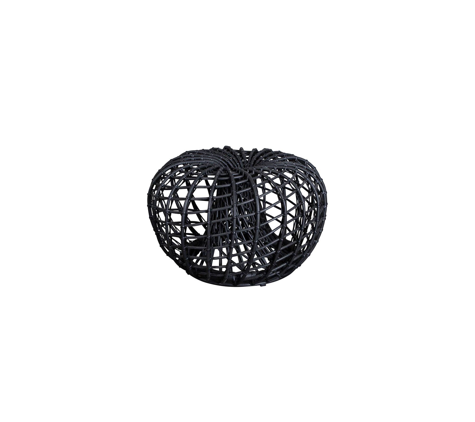 Panier tressé décoratif noir avec un design rond et ouvert, parfait pour ranger des objets ou améliorer la décoration.