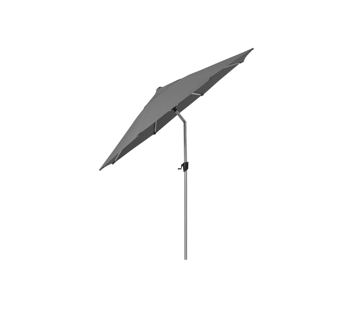 Un parapluie élégant et moderne avec un auvent rectangulaire soutenu par un poteau mince, conçu pour l'ombre et le refuge.