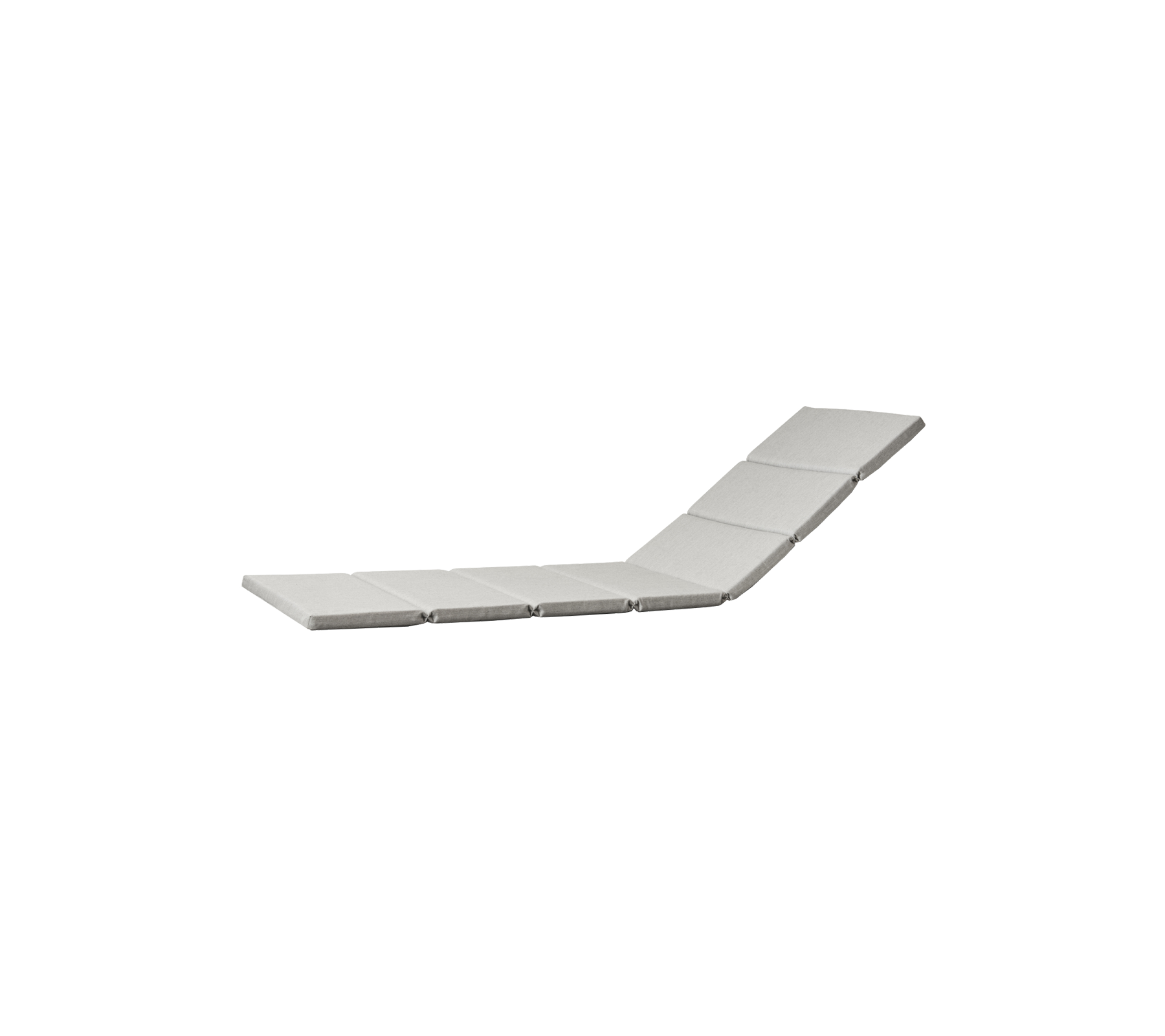 Fauteuil incliné contemporain au design gris clair, doté d'un coussin segmenté pour le confort et le soutien.