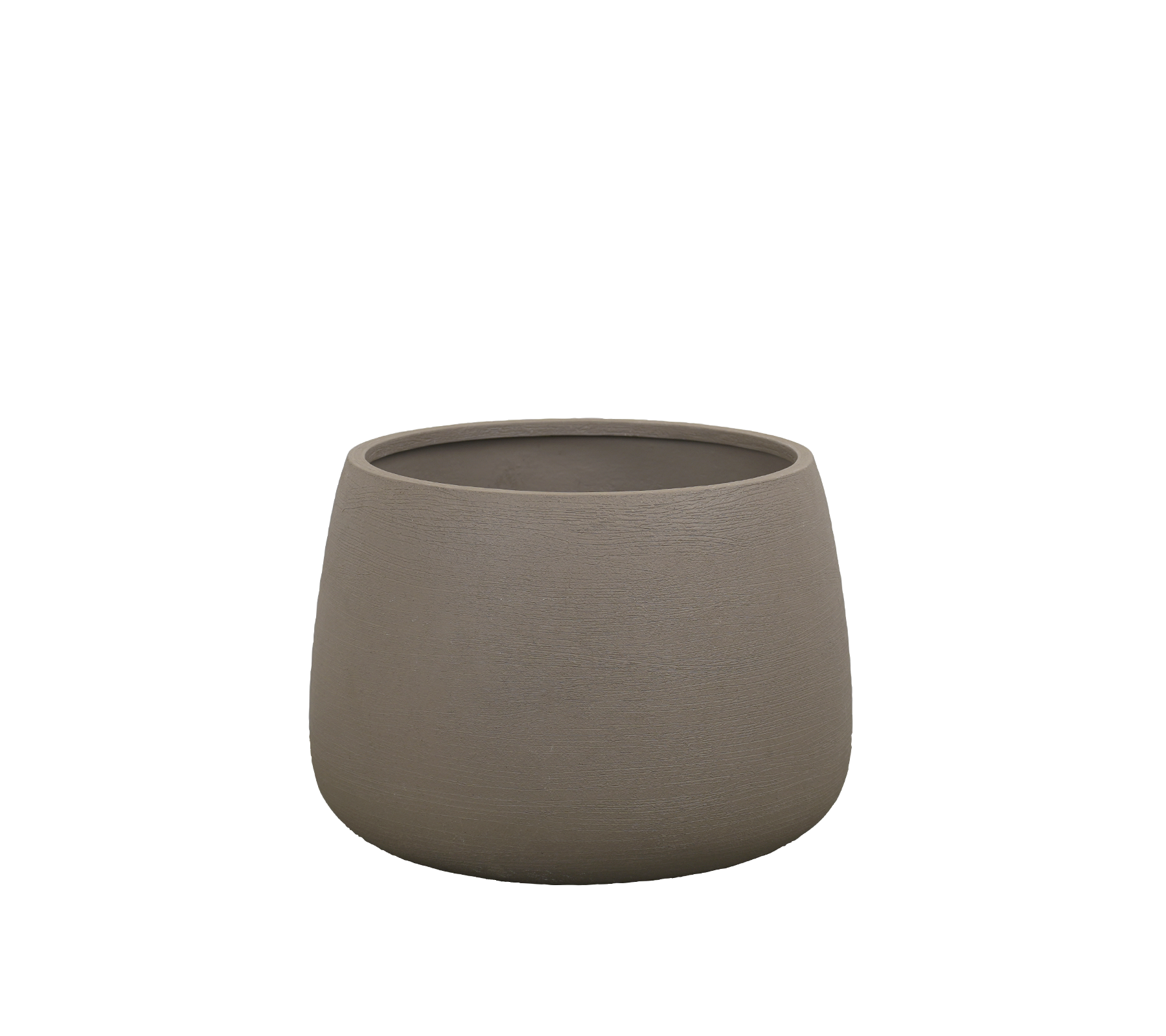 Cache-pots taupe modernes au design simple.