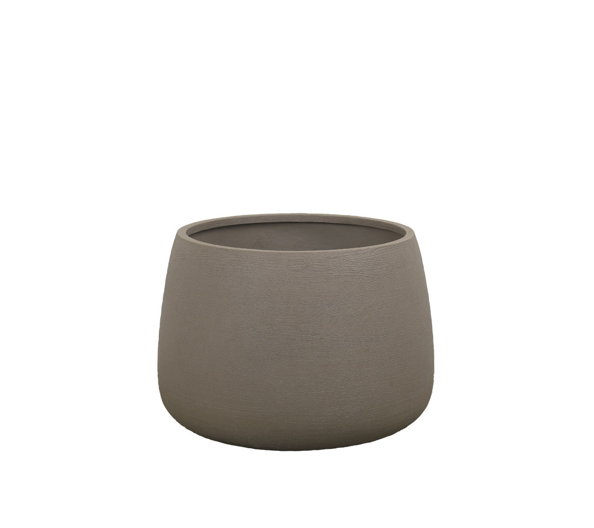 Cache-pots taupe modernes au design simple.