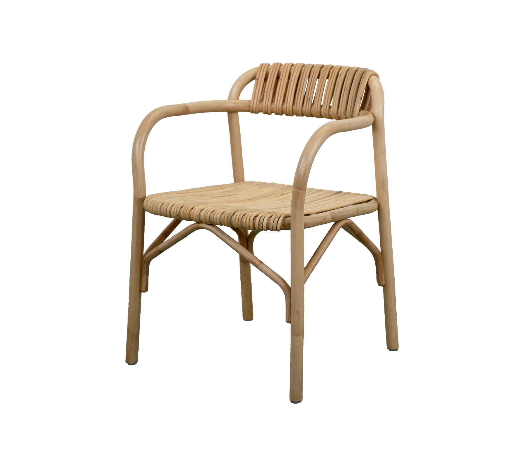 Chaise de couleur naturelle avec un design minimaliste.