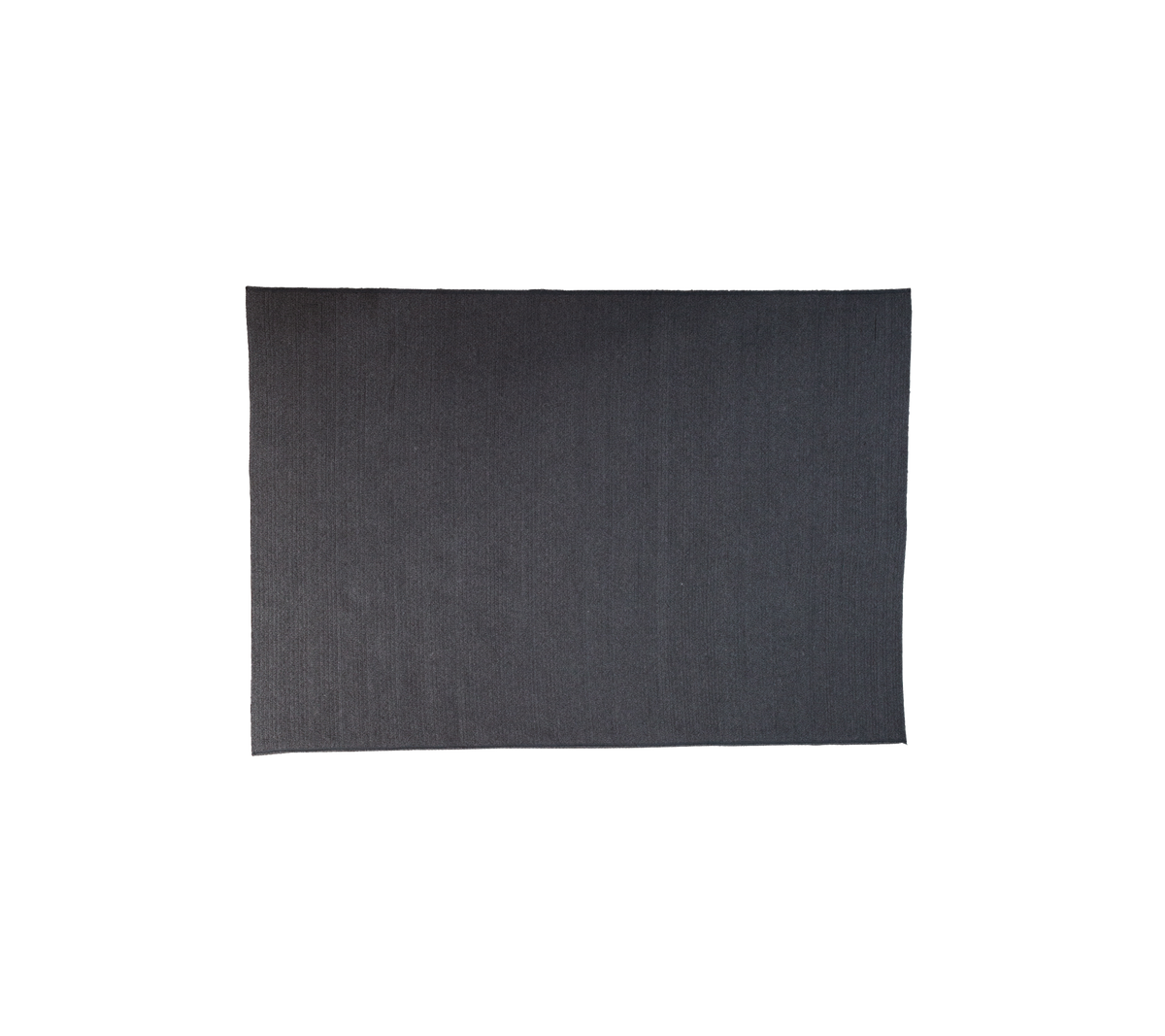 Tapis rectangulaire Cane-line Soft Rope gris foncé avec un motif tourbillon, ajoutant chaleur et style à tout espace.