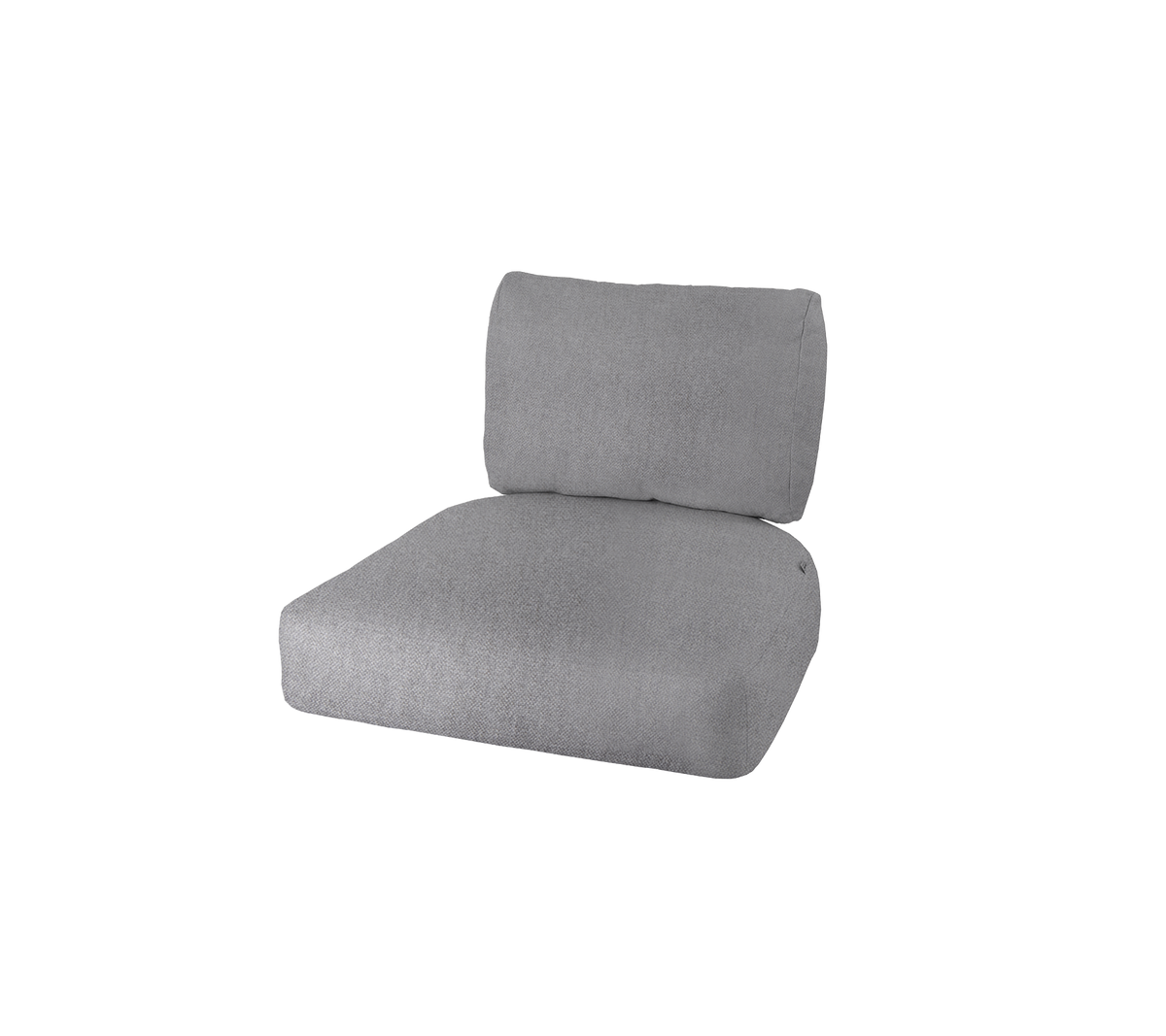 Coussin en tissu gris avec un siège épais et un dossier supportant, adapté aux arrangements de siège confortables.