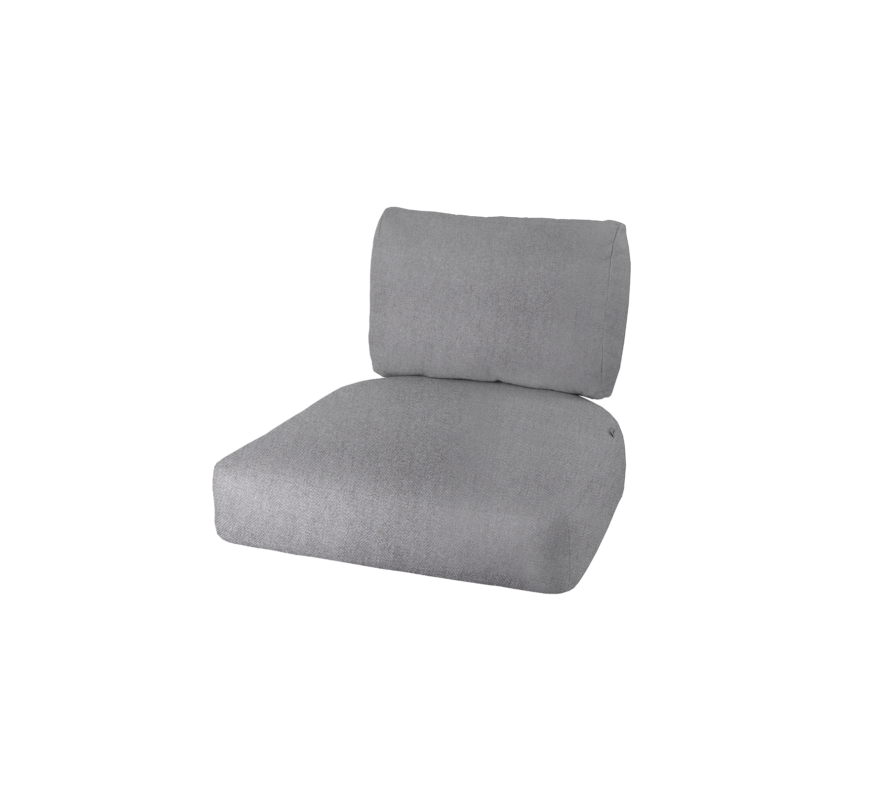 Coussin en tissu gris avec un siège épais et un dossier supportant, adapté aux arrangements de siège confortables.