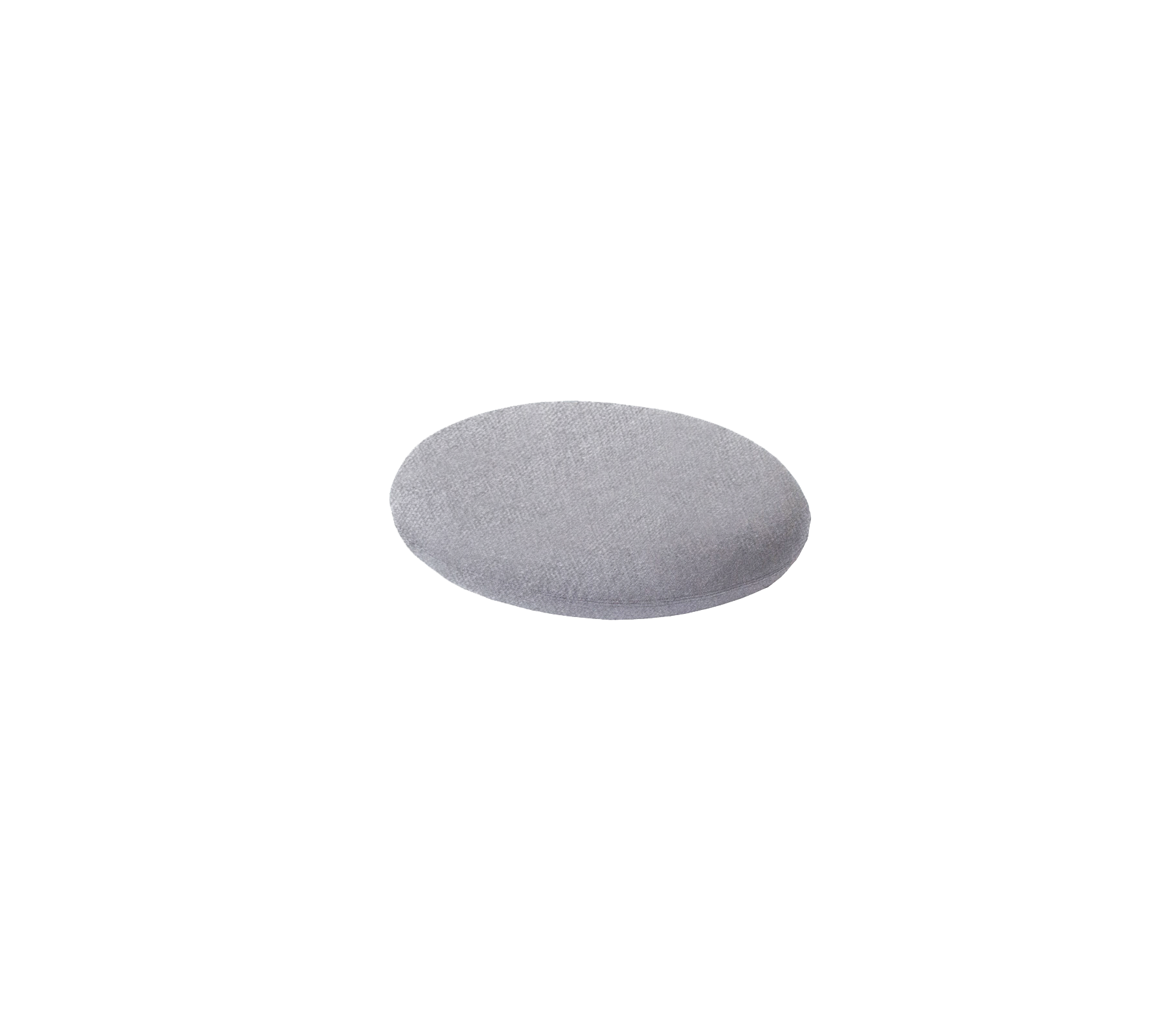 Un objet gris, lisse et en forme d'ovale, ressemblant à un coussin ou un rembourrage doux, conçu pour diverses applications.