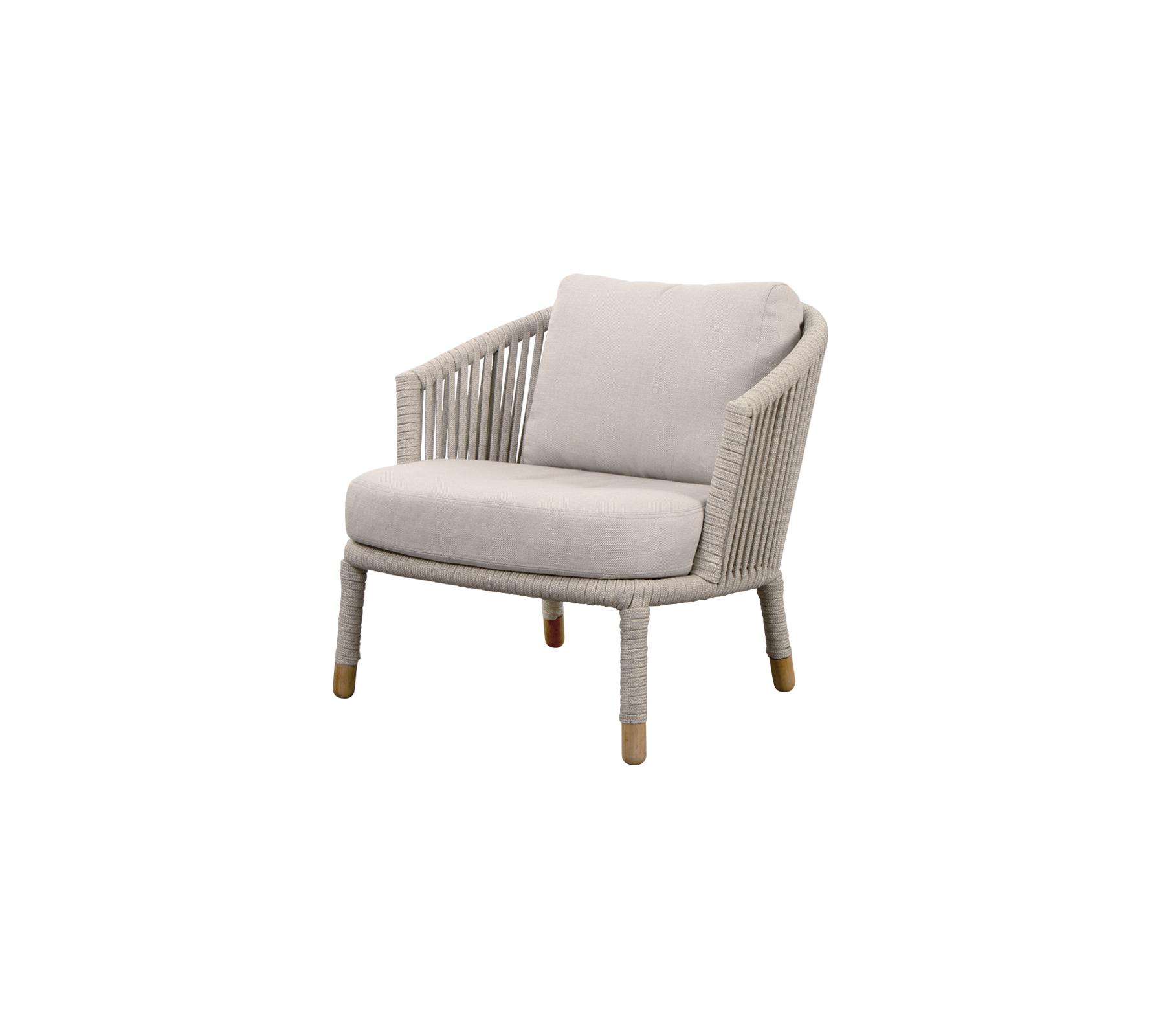 Chaise élégante avec un coussin confortable, présentant un design tissé et des pieds solides pour un look moderne. Idéale pour la détente.