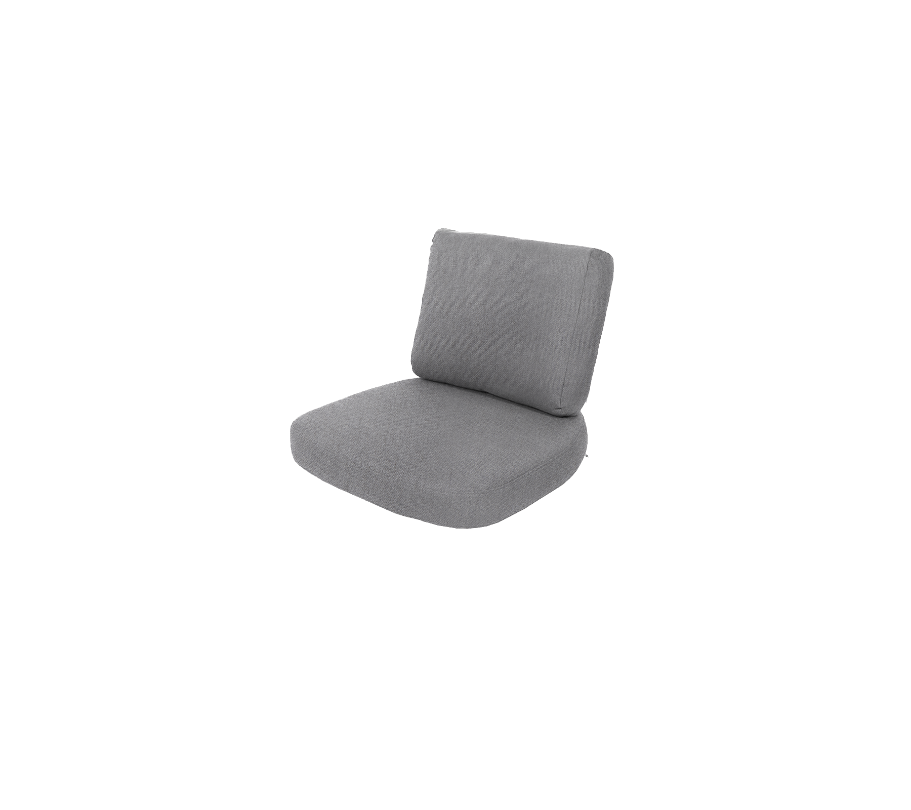 Chaise rembourrée grise au design simple, dotée d'un dossier et d'un siège confortables pour la détente.