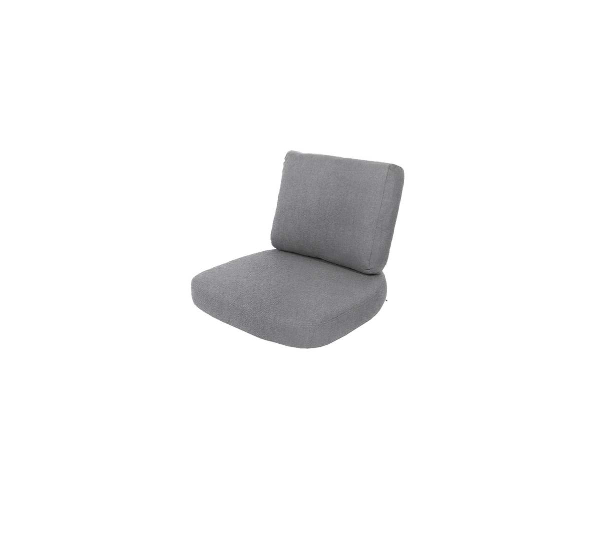 Chaise rembourrée grise au design simple, dotée d'un dossier et d'un siège confortables pour la détente.