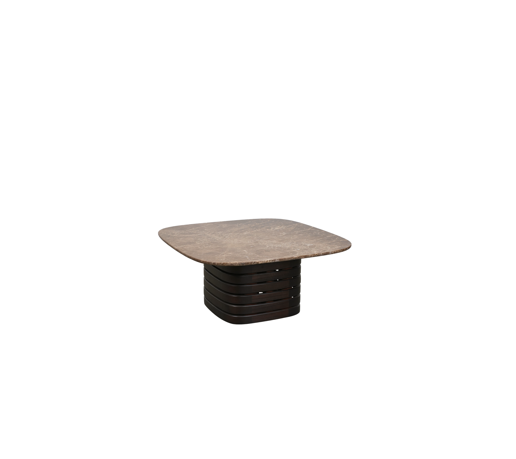 Tableau marron foncé avec un design minimaliste et un dessus carré.