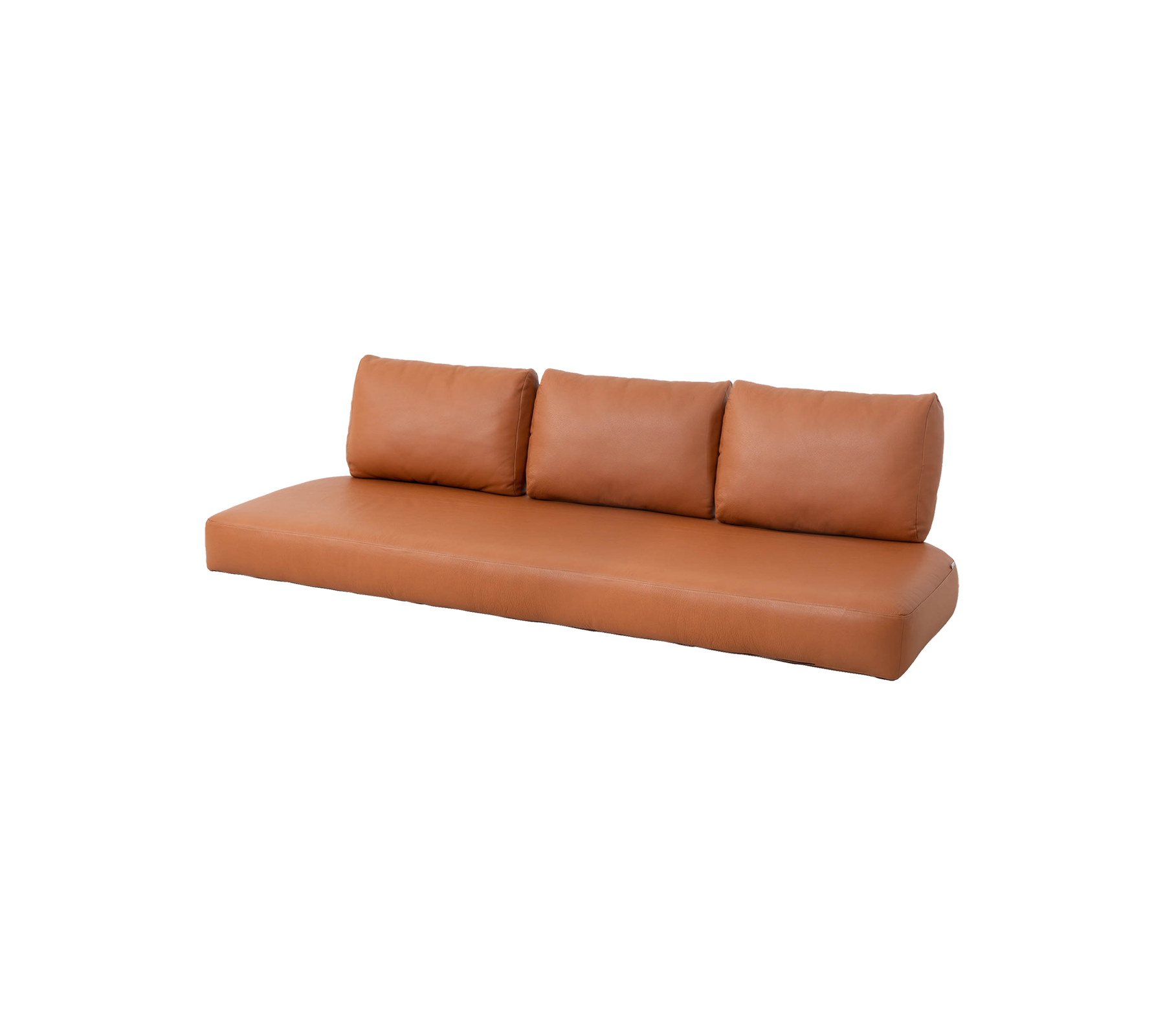 Canapé moderne de couleur beige avec trois coussins de dos, doté d'un design épuré et d'un style minimaliste, parfait pour tout espace contemporain.