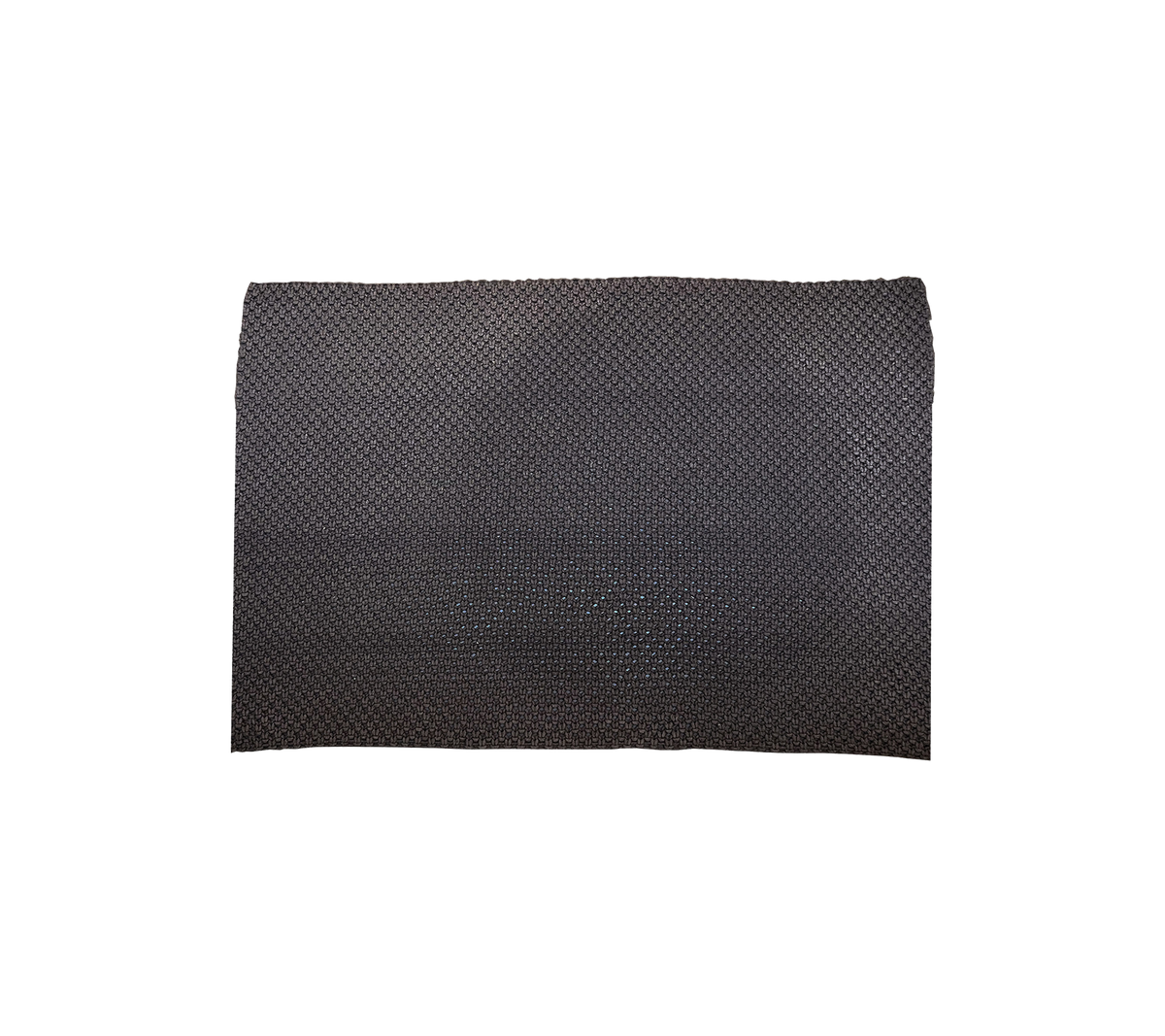 Tapis carré noir fait main avec une finition simple et élégante – parfait comme revêtement de sol et élément décoratif à la maison.