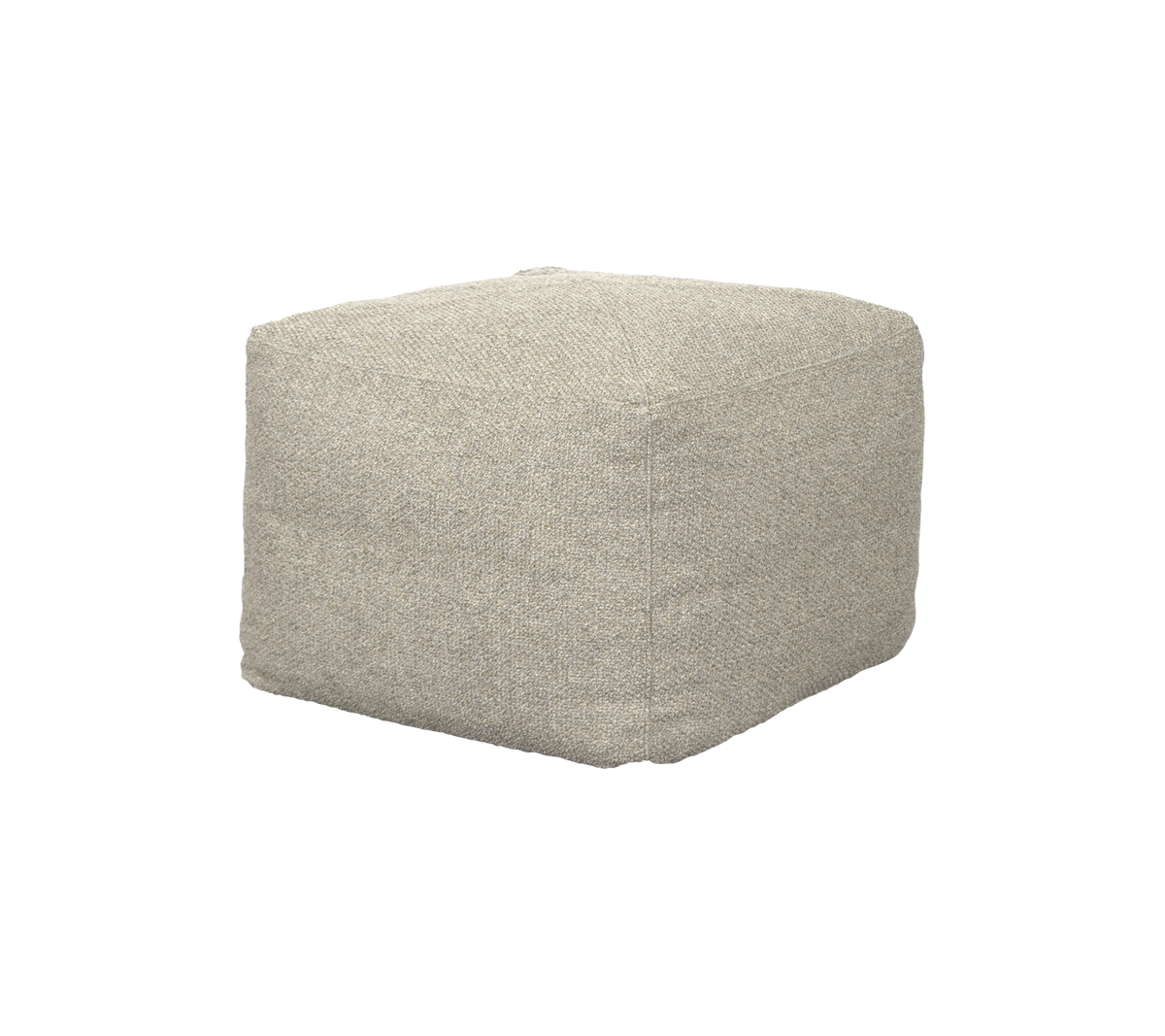 Pouf carré et doux dans une teinte neutre, parfait pour s'asseoir ou comme accent décoratif dans n'importe quel cadre.
