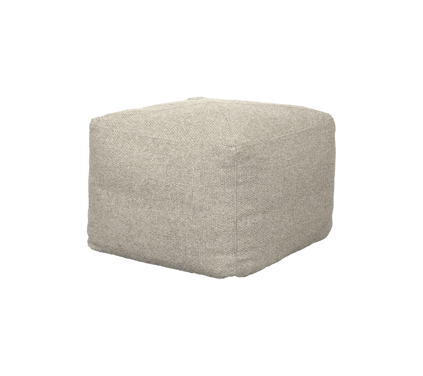 Pouf carré et doux dans une teinte neutre, parfait pour s'asseoir ou comme accent décoratif dans n'importe quel cadre.