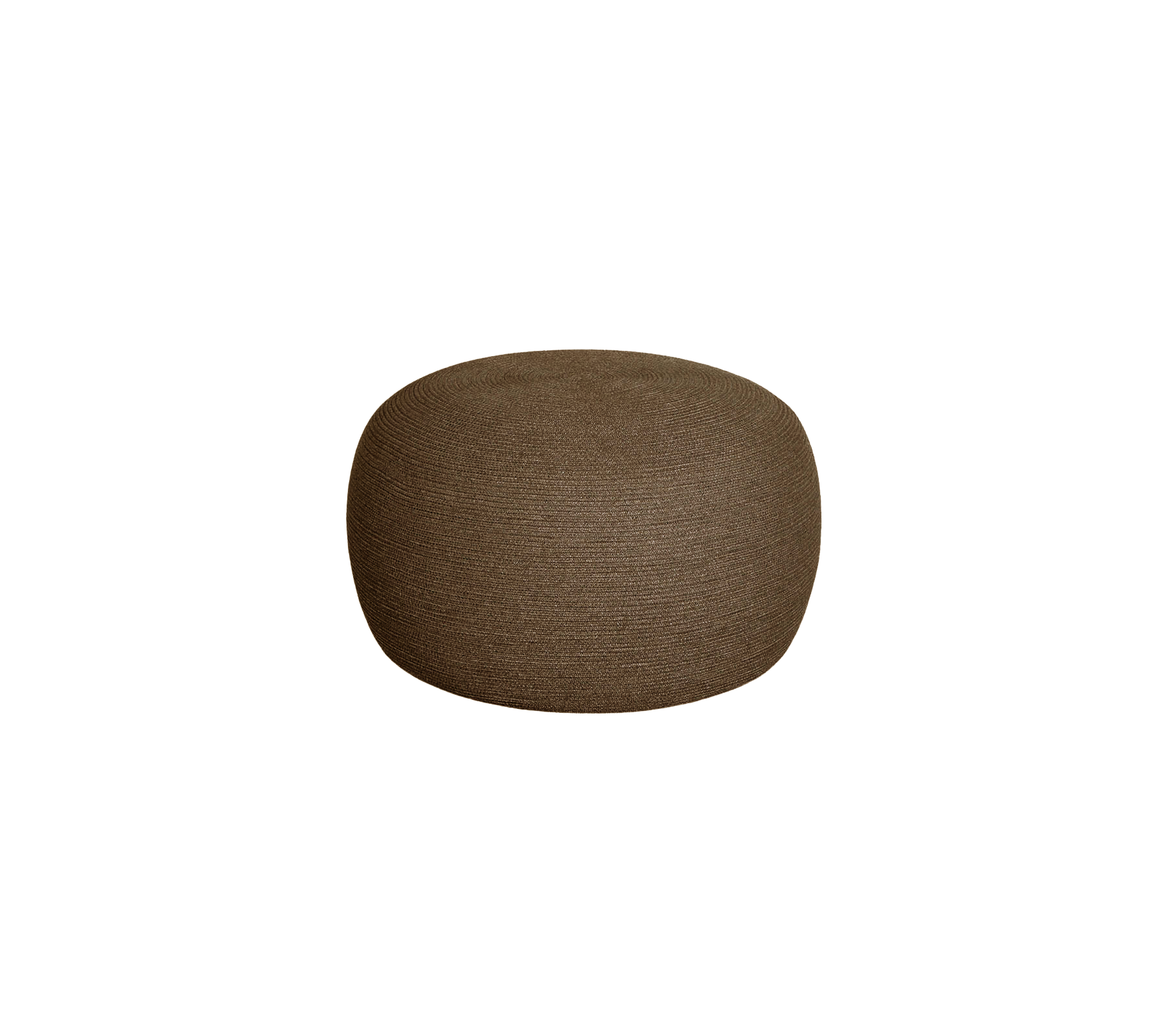Pouf rond et texturé dans une couleur brun chaud, idéal pour un siège élégant ou pour améliorer la décoration.