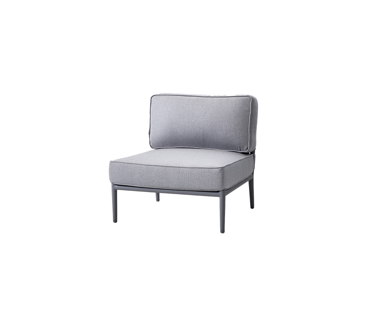 Chaise grise élégante au design simple, avec un siège et un dos rembourrés pour plus de confort. Idéale pour des agencements de sièges modernes.