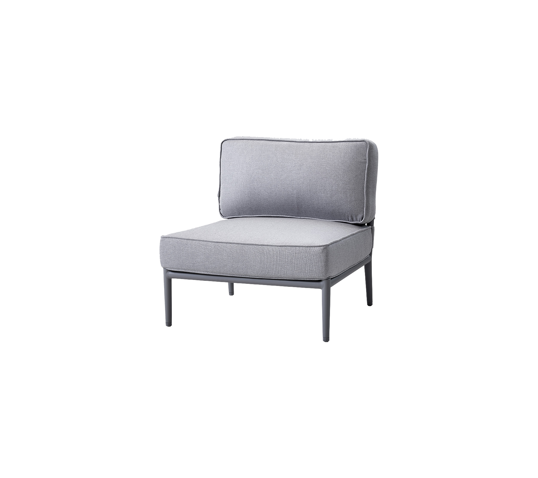 Chaise grise élégante au design simple, avec un siège et un dos rembourrés pour plus de confort. Idéale pour des agencements de sièges modernes.