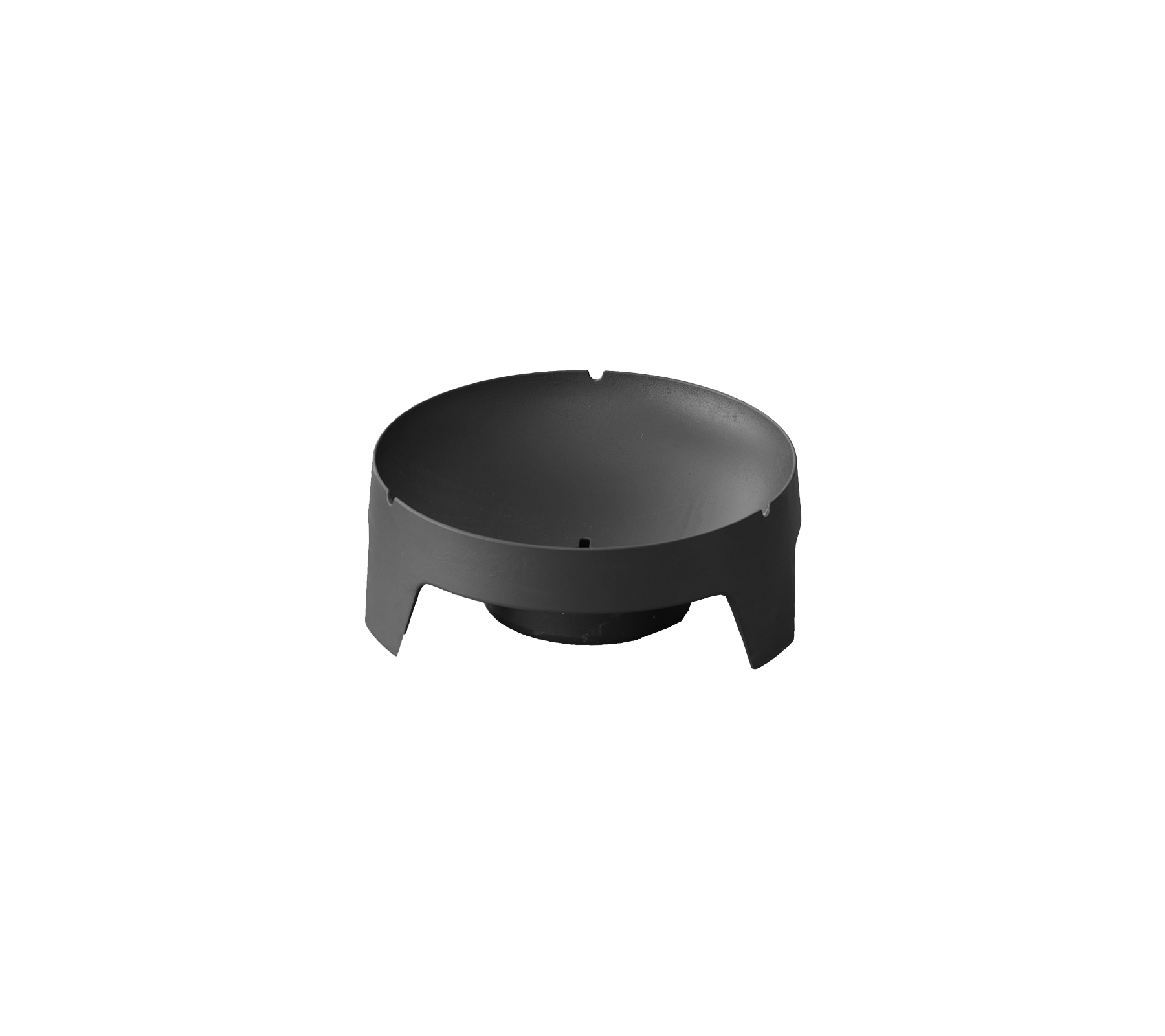 Base circulaire noire élégante avec une surface lisse et des bords cannelés, conçue pour la stabilité et le soutien.