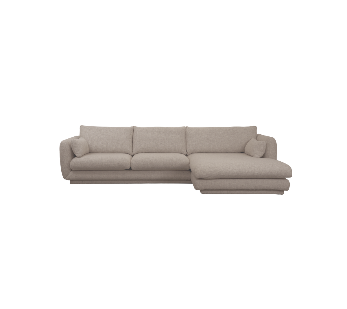 Canapé sectionnel marron clair au design moderne.