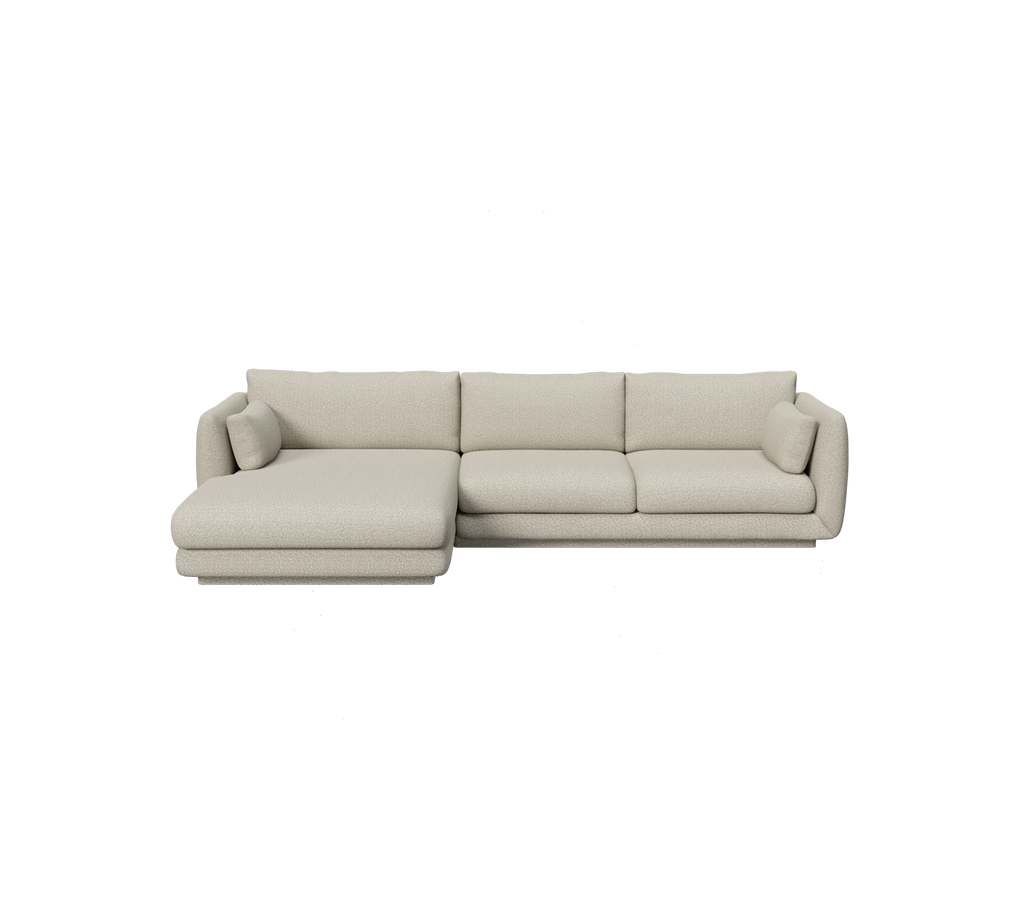 Canapé moderne couleur brun clair avec un design de chaise longue.