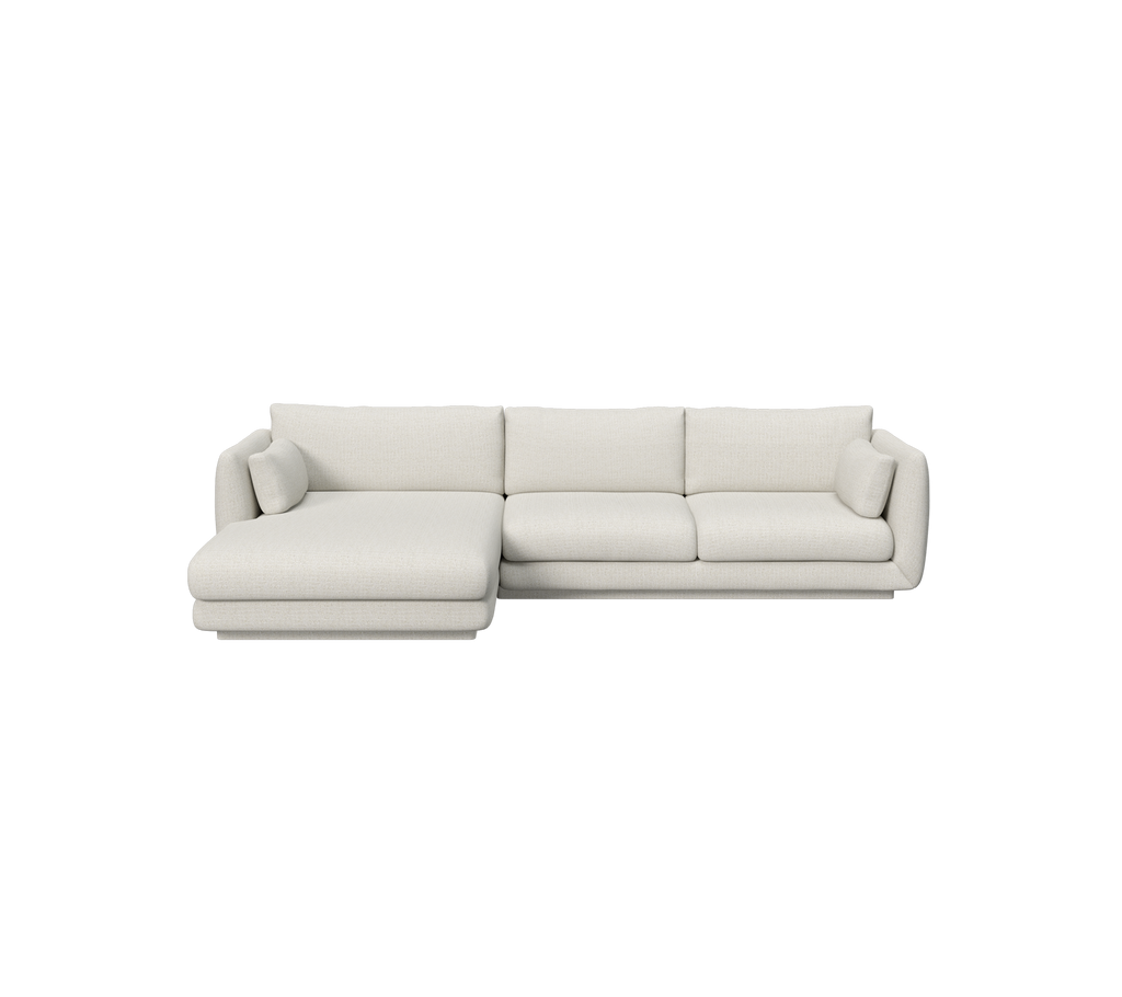 Canapé moderne de couleur sable avec un design spacieux et confortable.