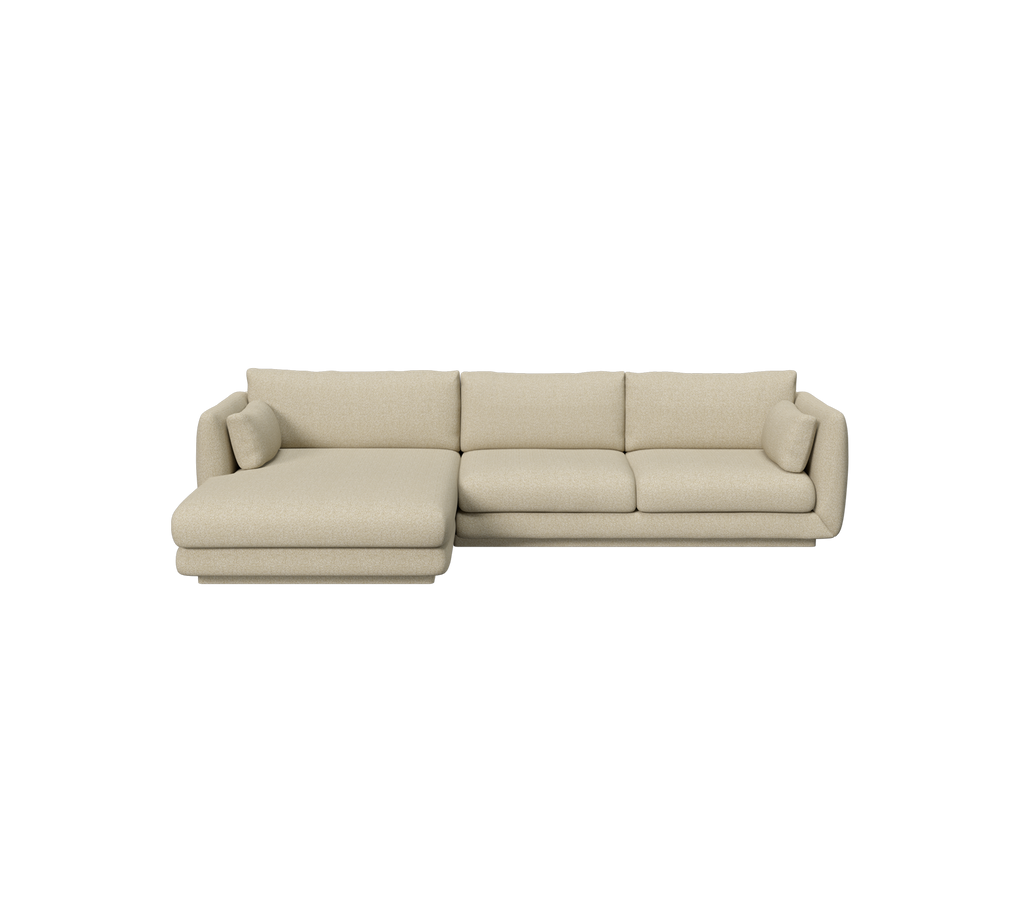 Canapé moderne couleur brun clair avec un design de chaise longue.