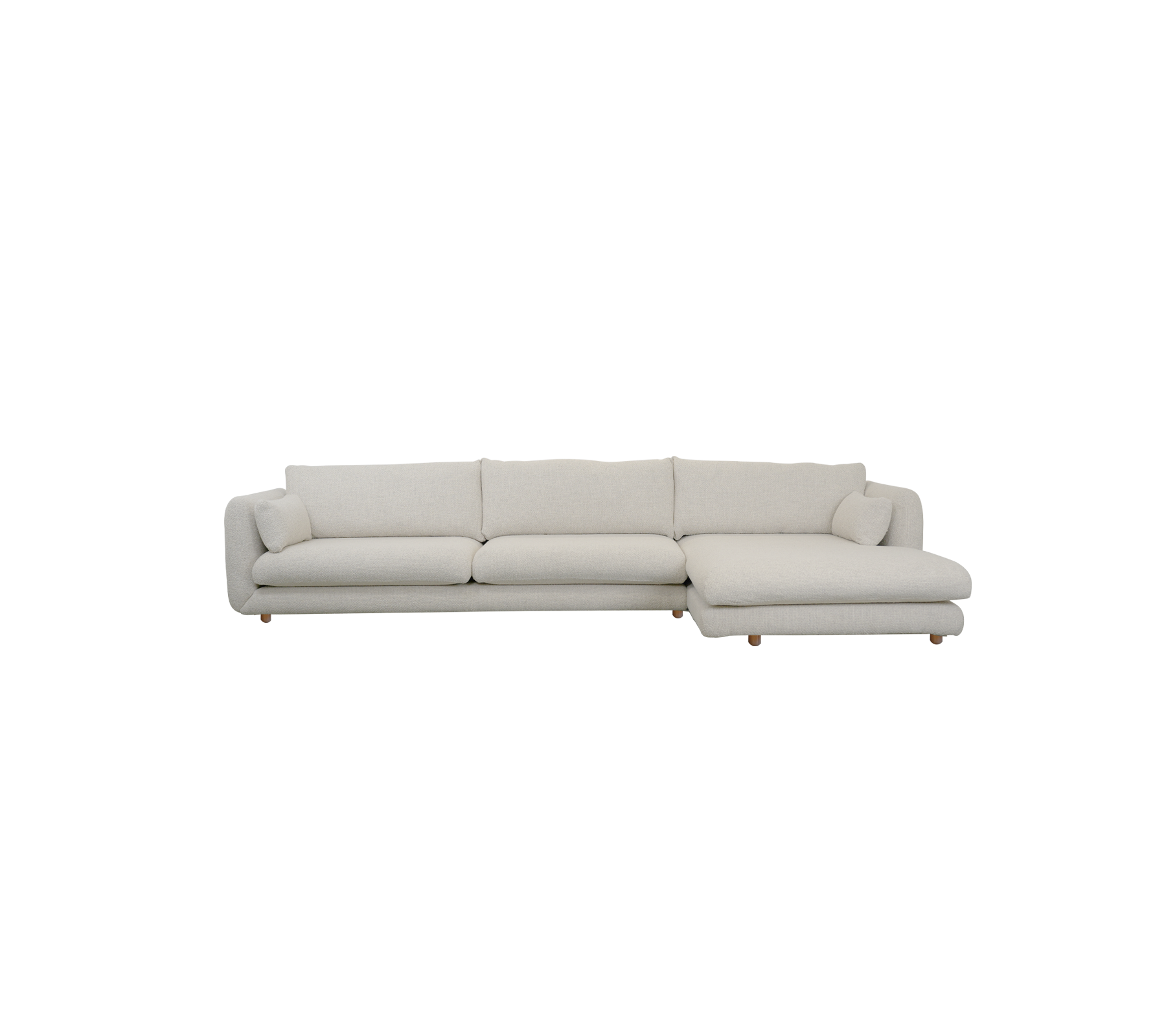 Canapé moderne couleur sable avec un design sectionnel.