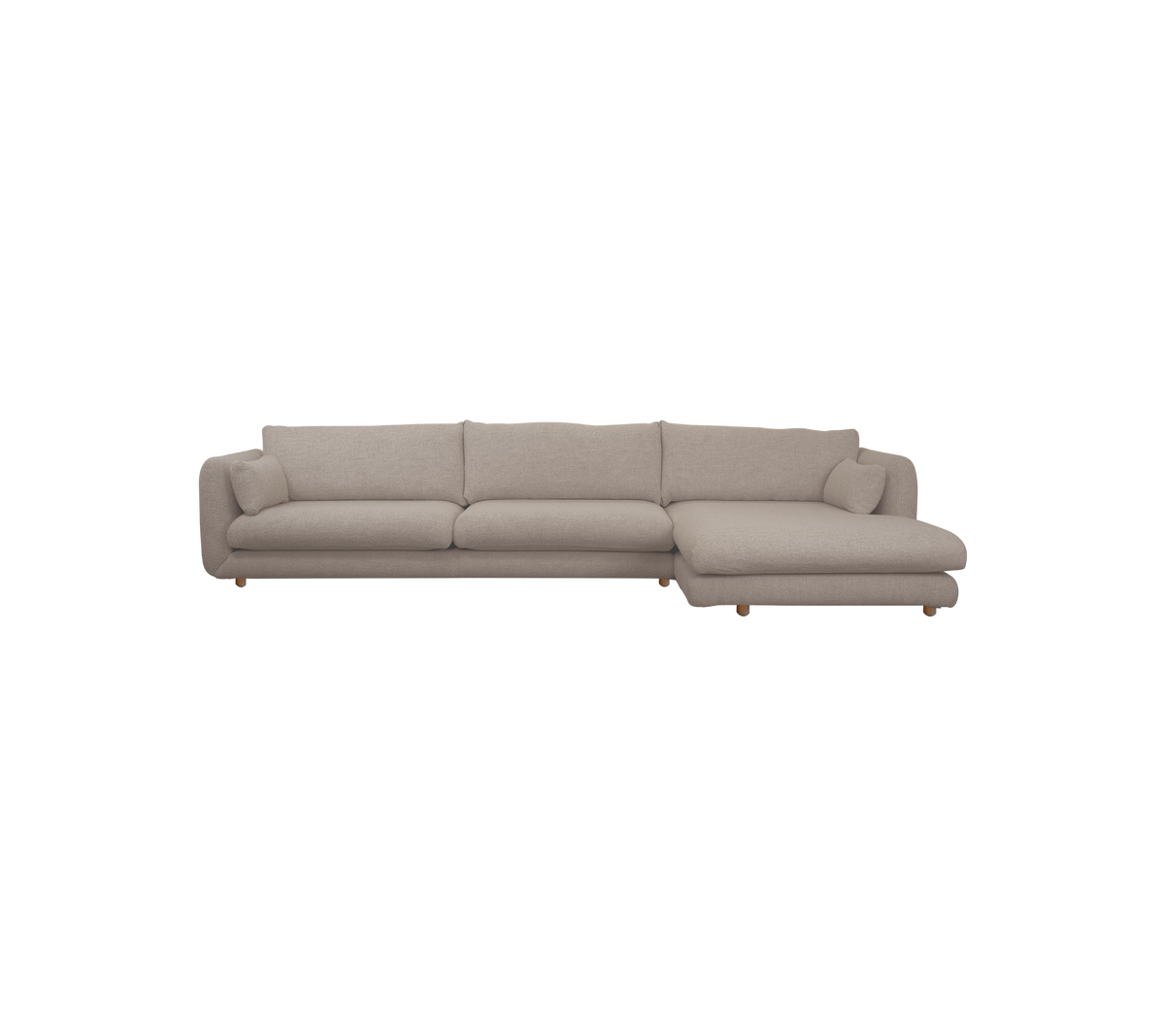 Canapé sectionnel moderne couleur brun clair au design contemporain.