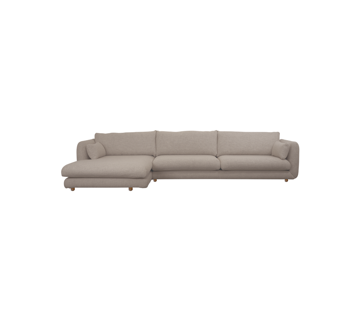 Canapé moderne de couleur brun clair avec une section chaise.