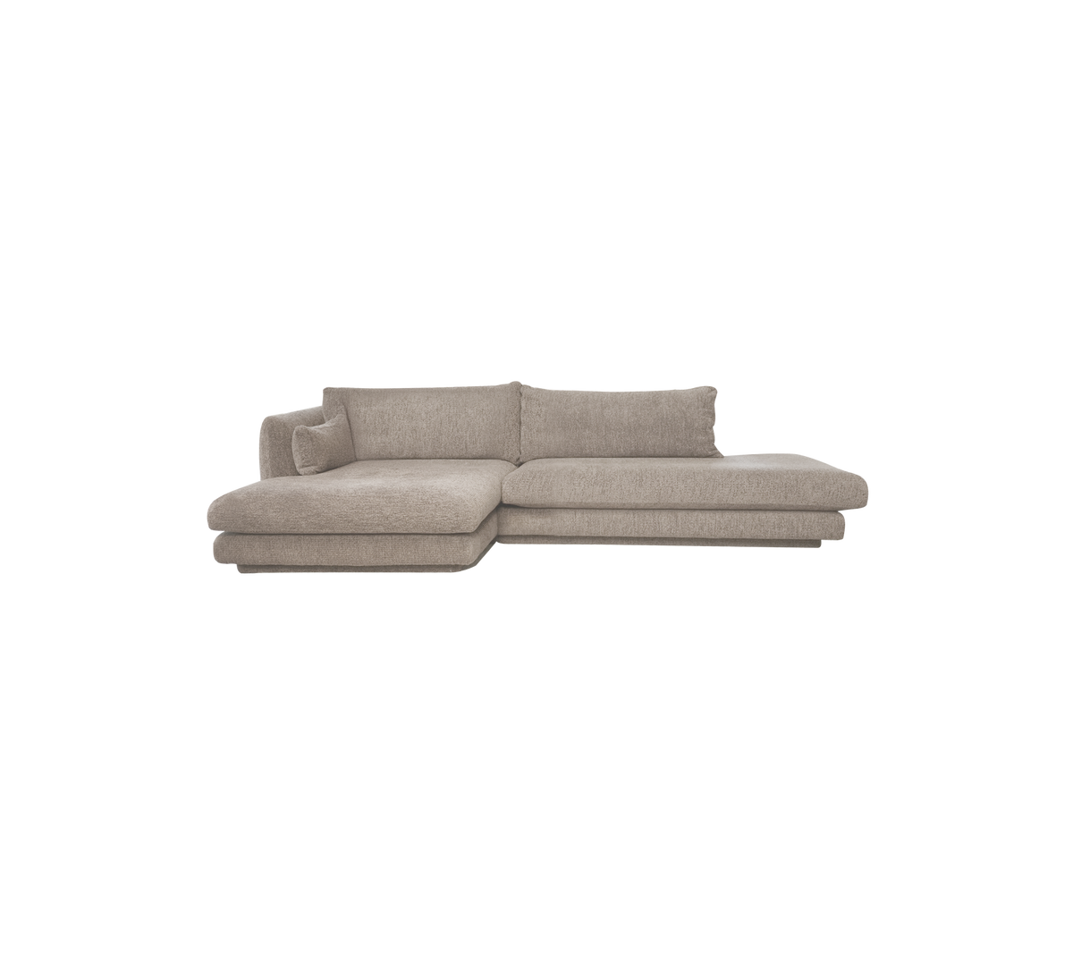 Canapé moderne marron clair avec un design sectionnel.
