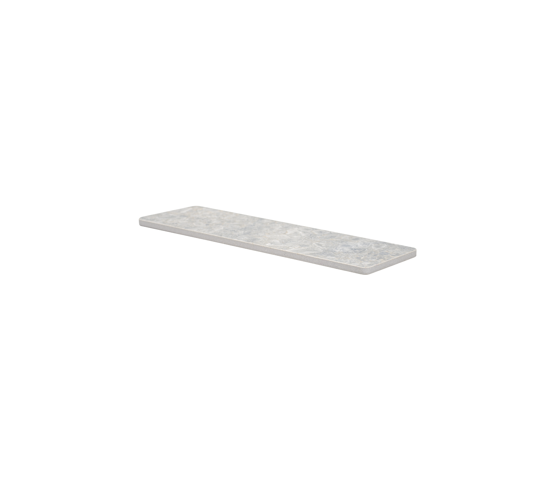 Une plaque de comptoir rectangulaire et élégante avec une surface lisse dans une teinte grise claire, idéale pour diverses applications.