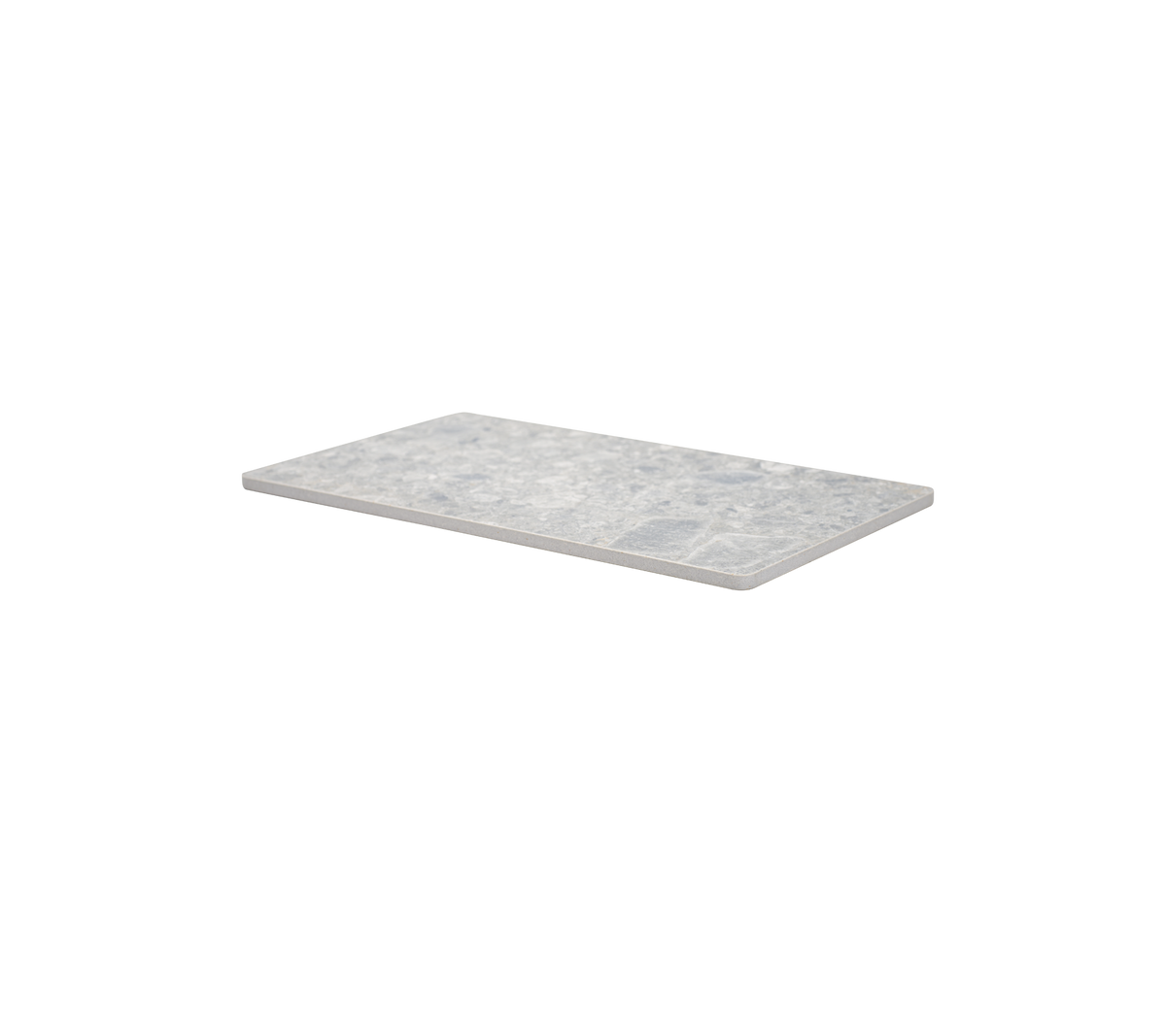 Un comptoir rectangulaire élégant avec une surface lisse et texturée dans des tons de gris clair, idéal pour une utilisation dans la cuisine ou la salle de bain.