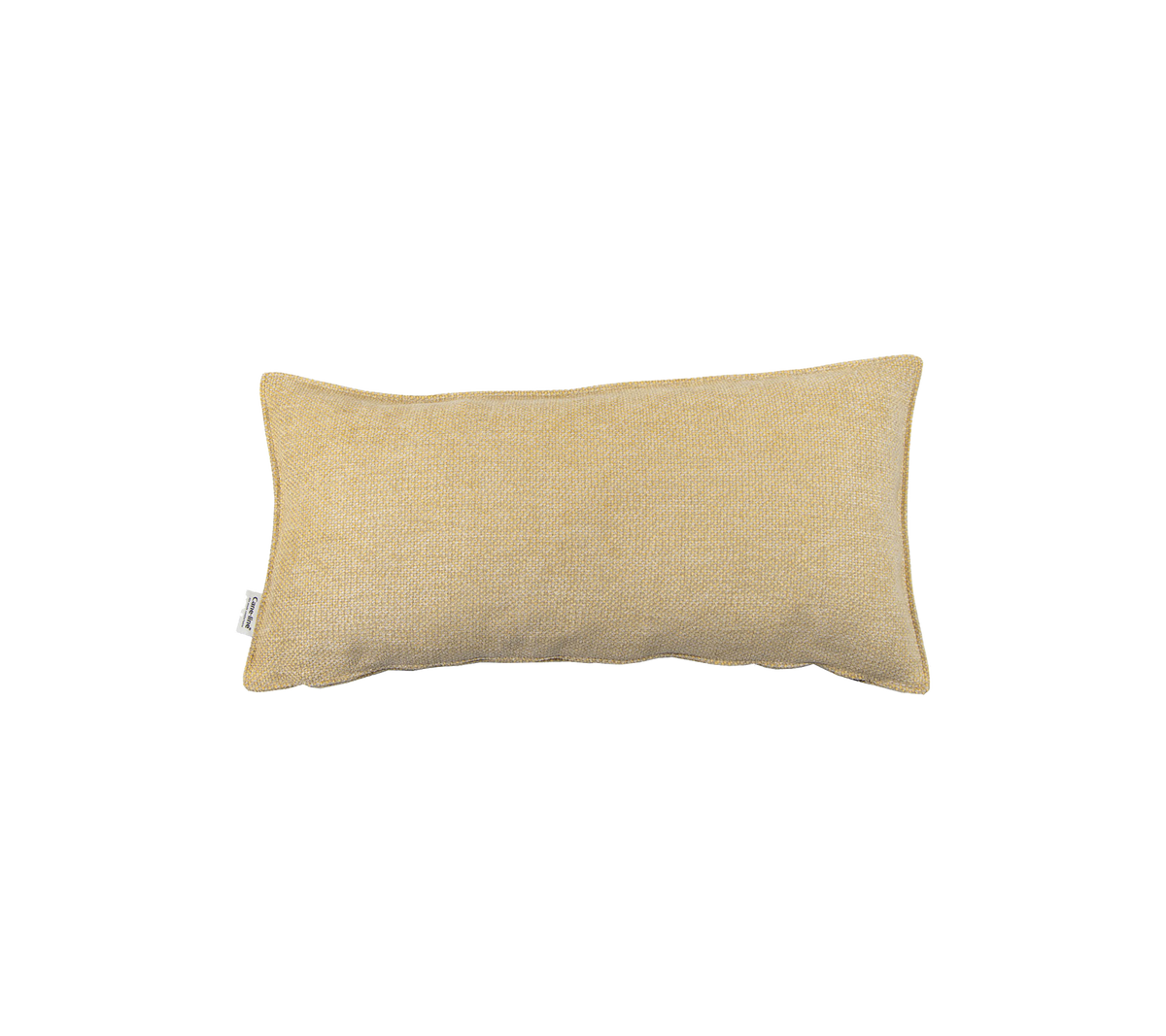 Coussin décoratif rectangulaire en tissu beige doux, apportant une touche cosy à différents styles de décoration.