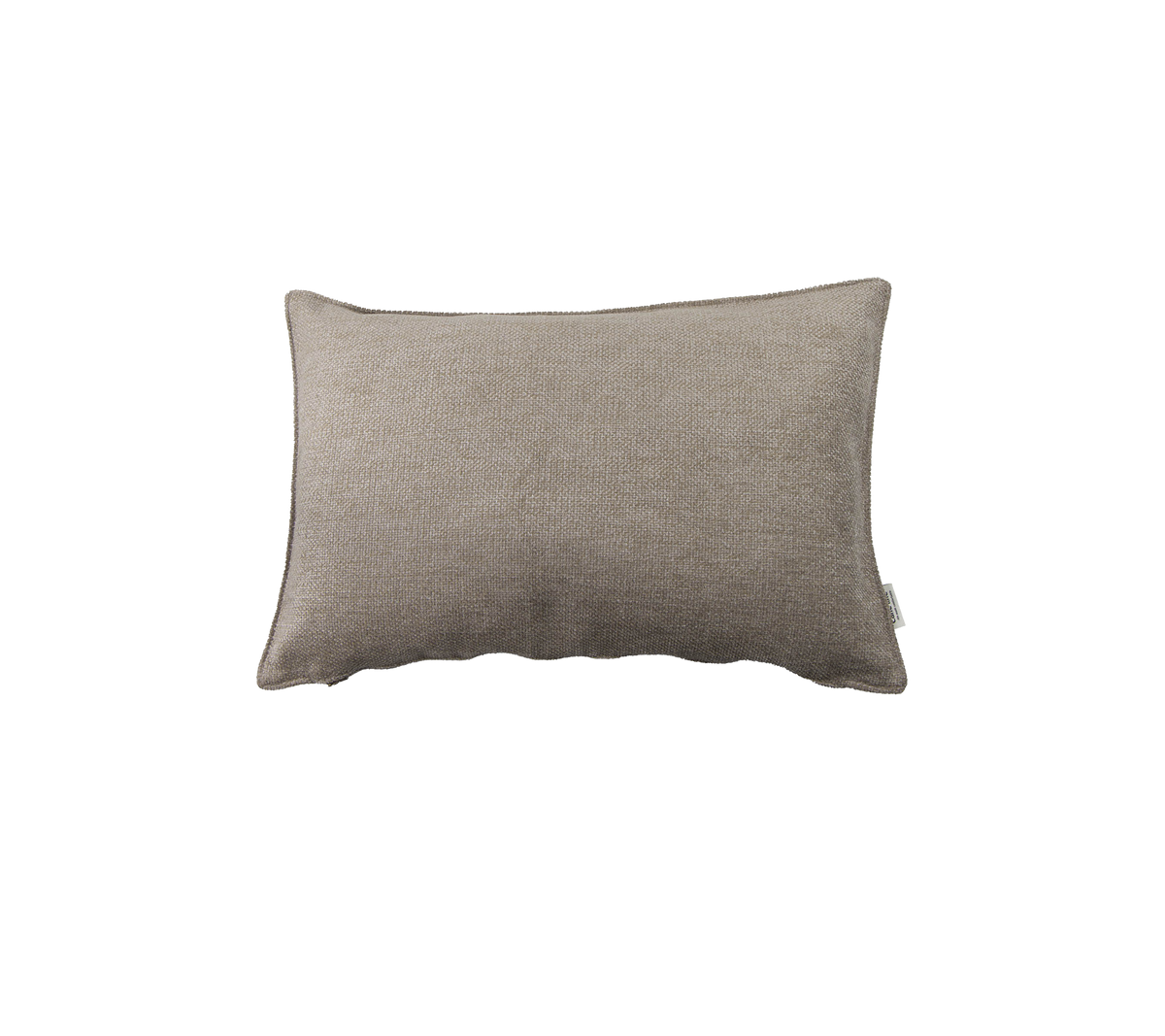 Coussin rectangulaire en tissu beige doux, avec une surface texturée pour plus de confort et de style.